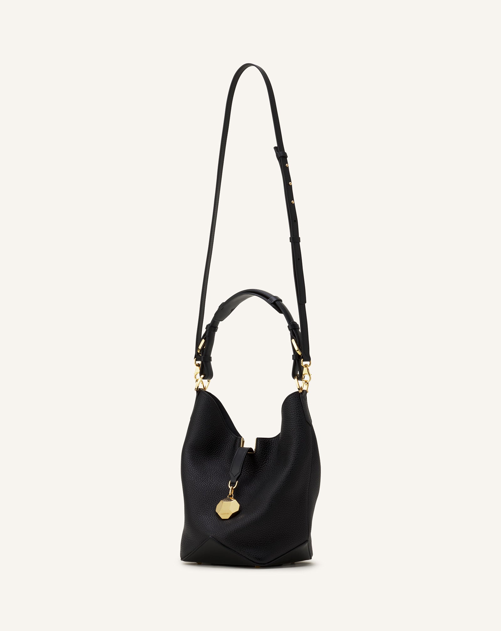 CATCH BY LANVIN MEDIUM LEATHER BUCKET BAG