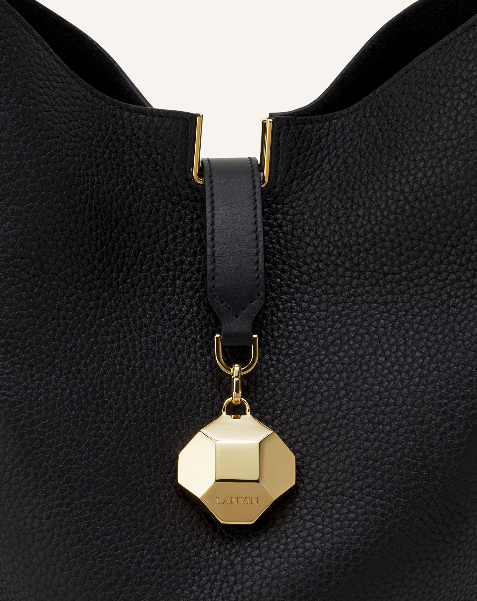 CATCH BY LANVIN MEDIUM LEATHER BUCKET BAG