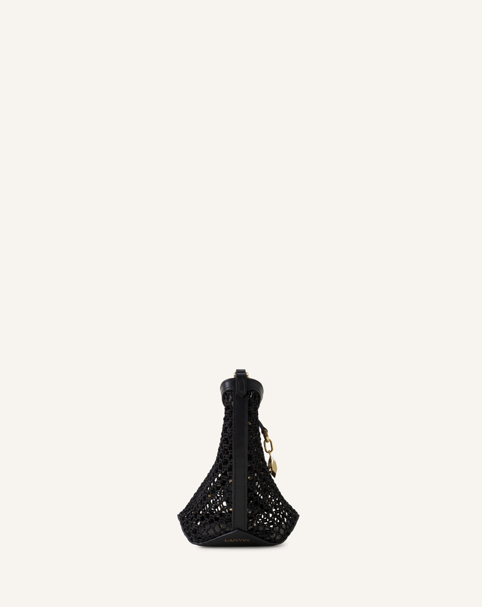 WHITE CATCH BY LANVIN NANO BUCKET BAG IN MESH