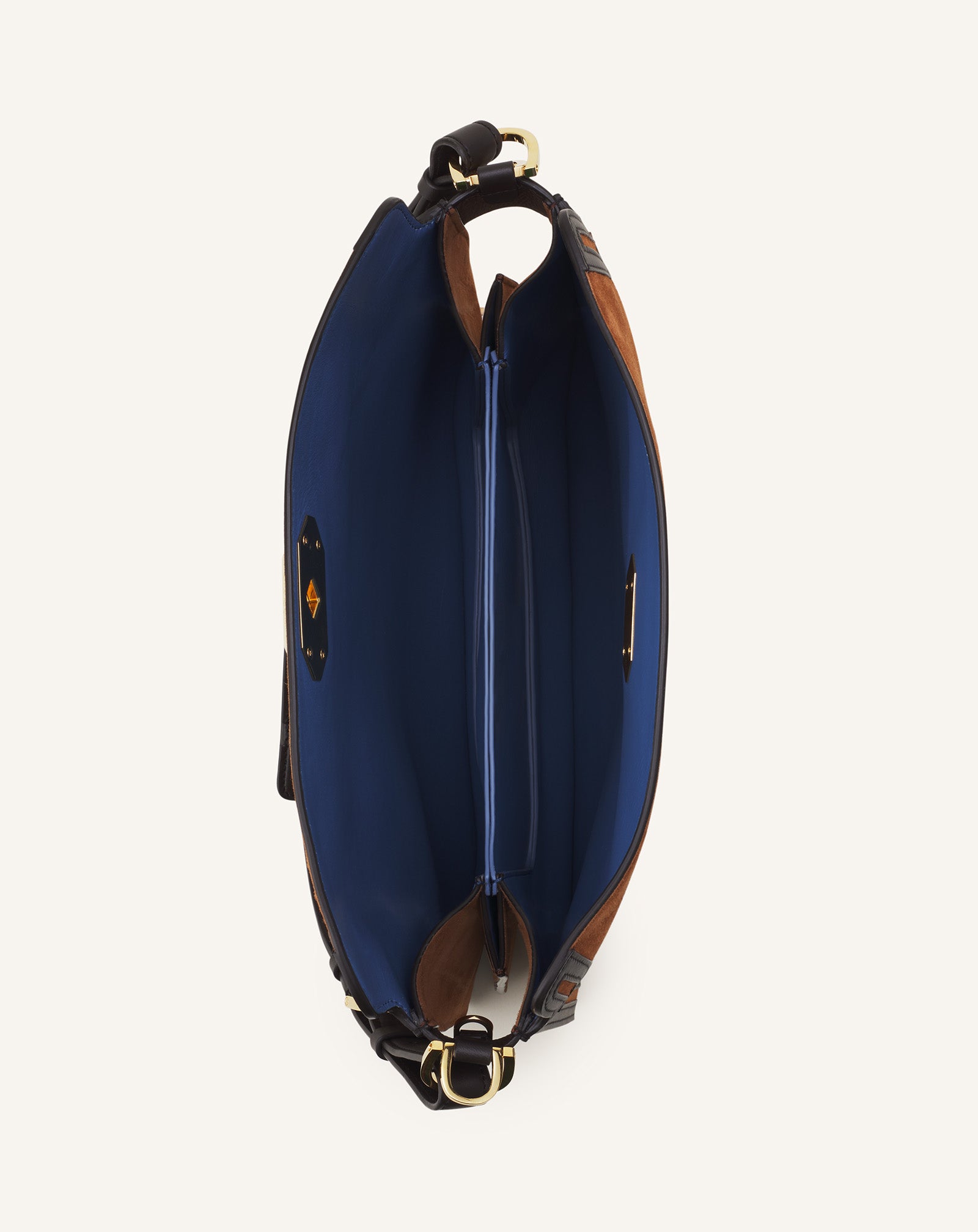 BROWN COMPAGNON ASYMMETRICAL BAG IN SUEDE