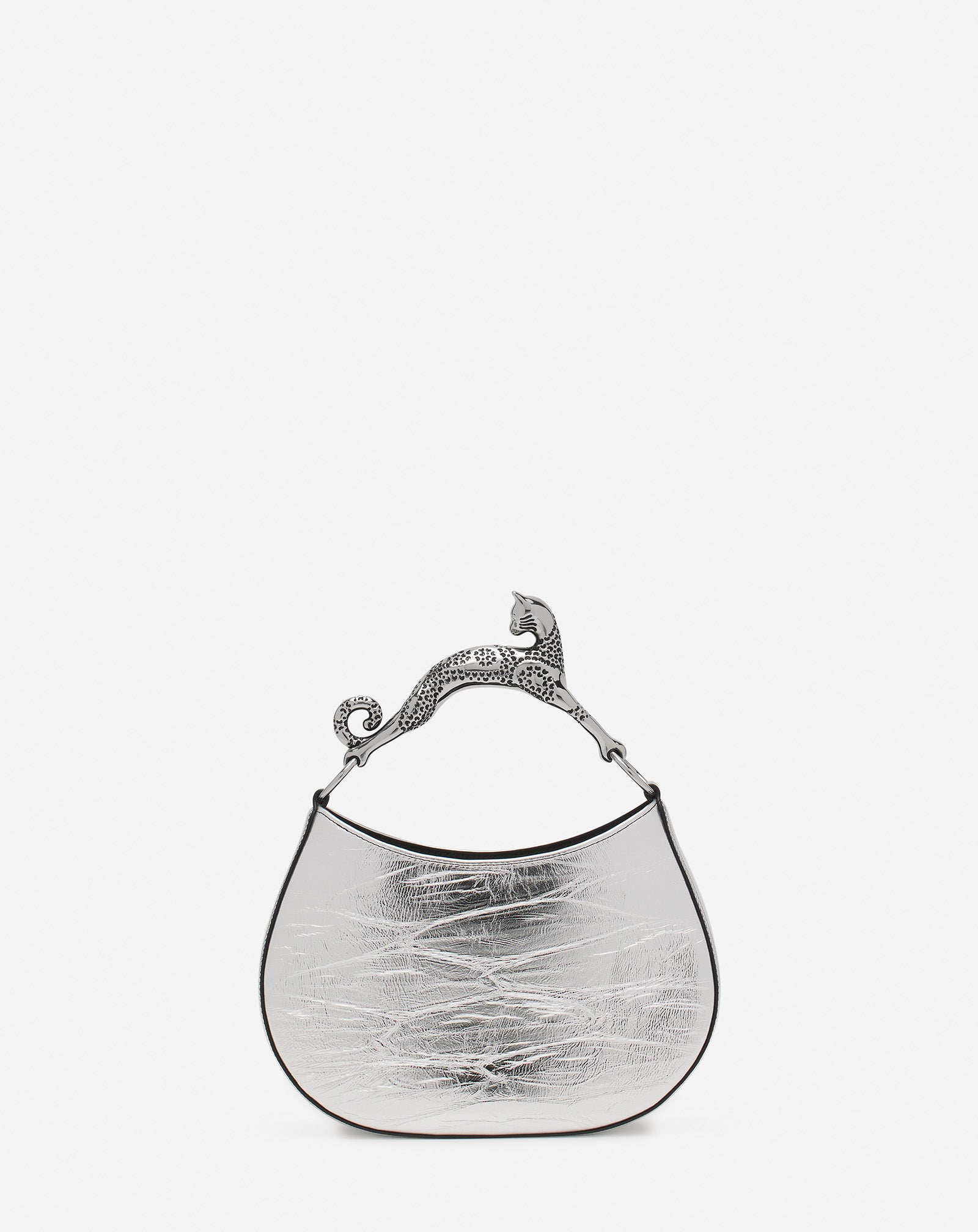 HOBO CAT BAG IN METALLIC LEATHER