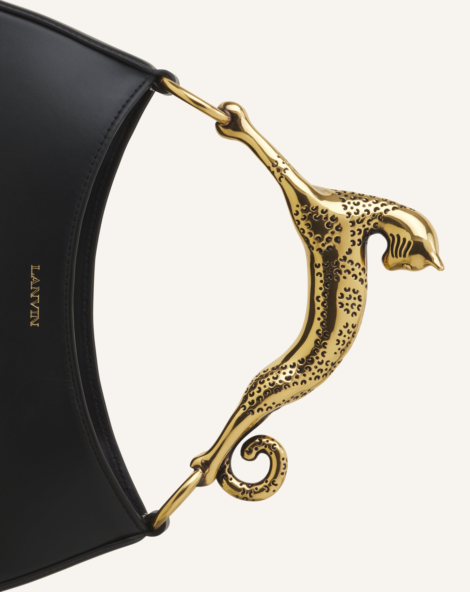 BLACK HOBO CAT  BAG IN LEATHER