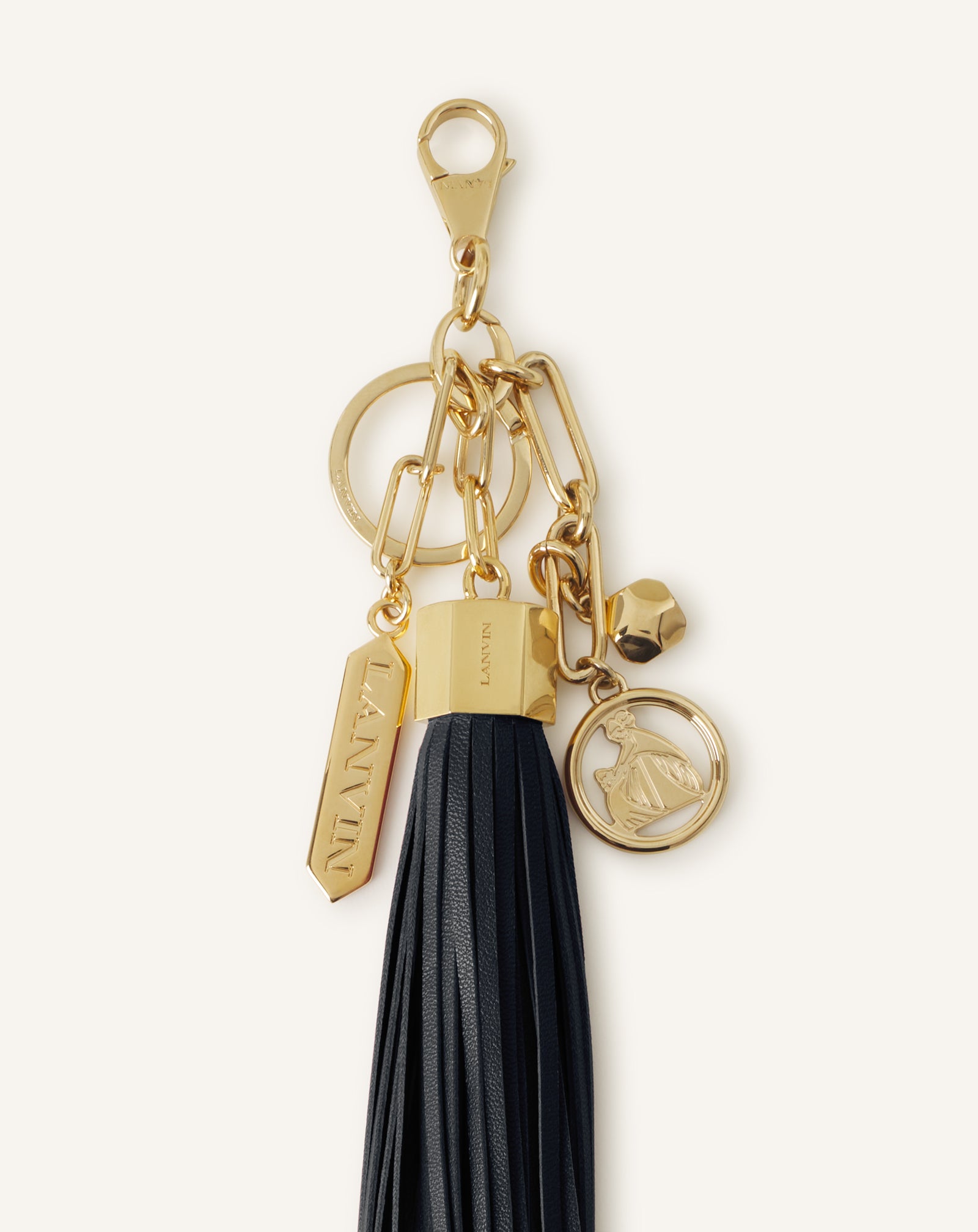 LARGE LEATHER POMPOM BAG CHARM
