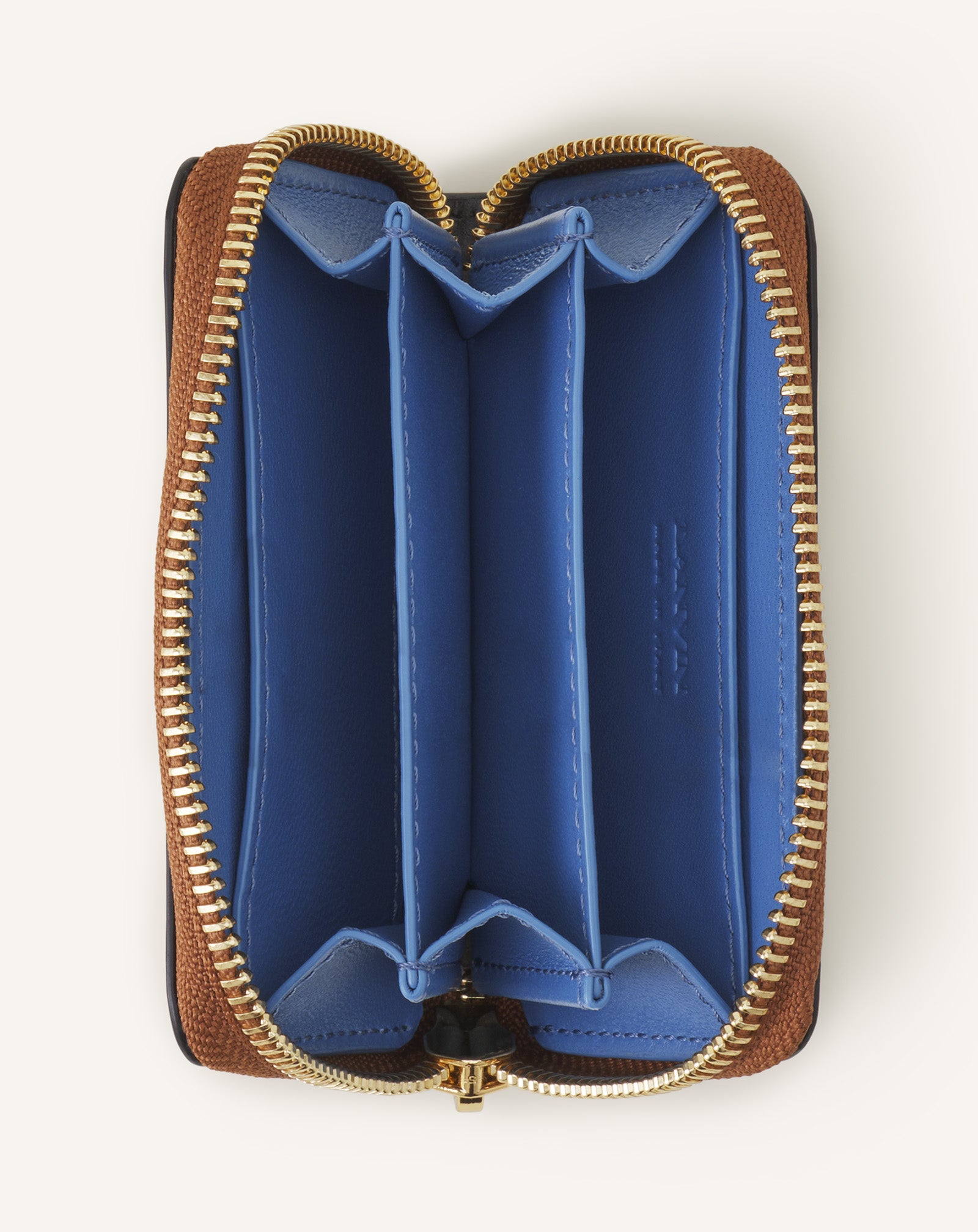 BROWN CATCH BY LANVIN ZIPPED LEATHER CARDHOLDER