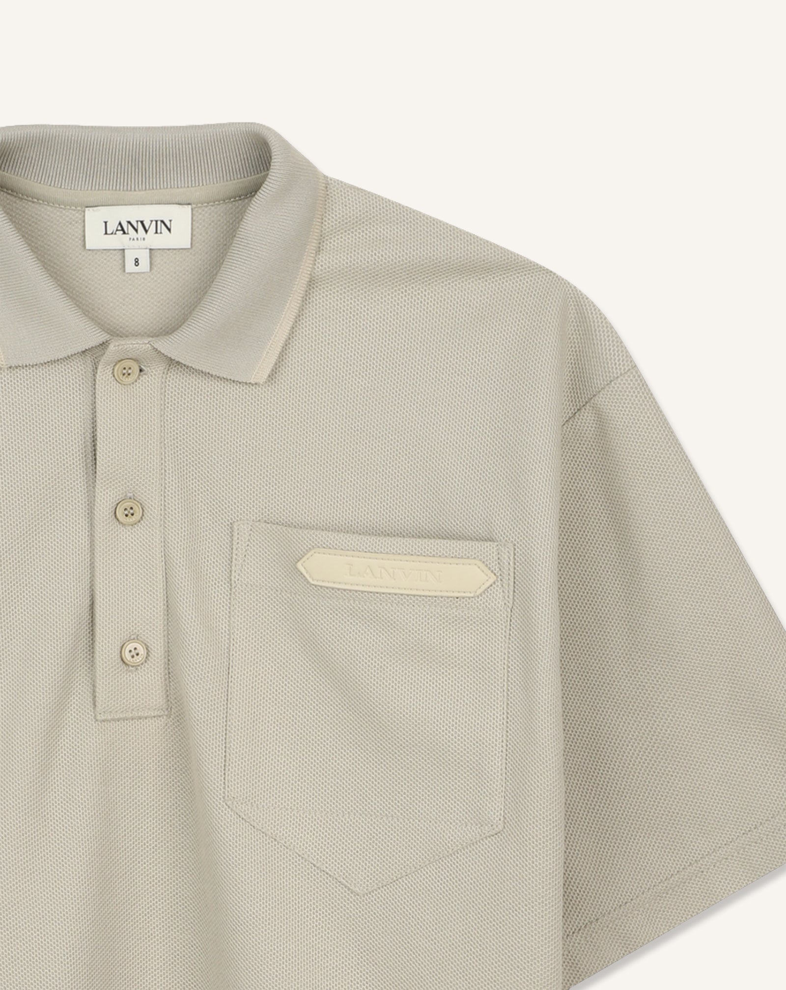 BEIGE EMBROIDERED LANVIN POLO SHIRT