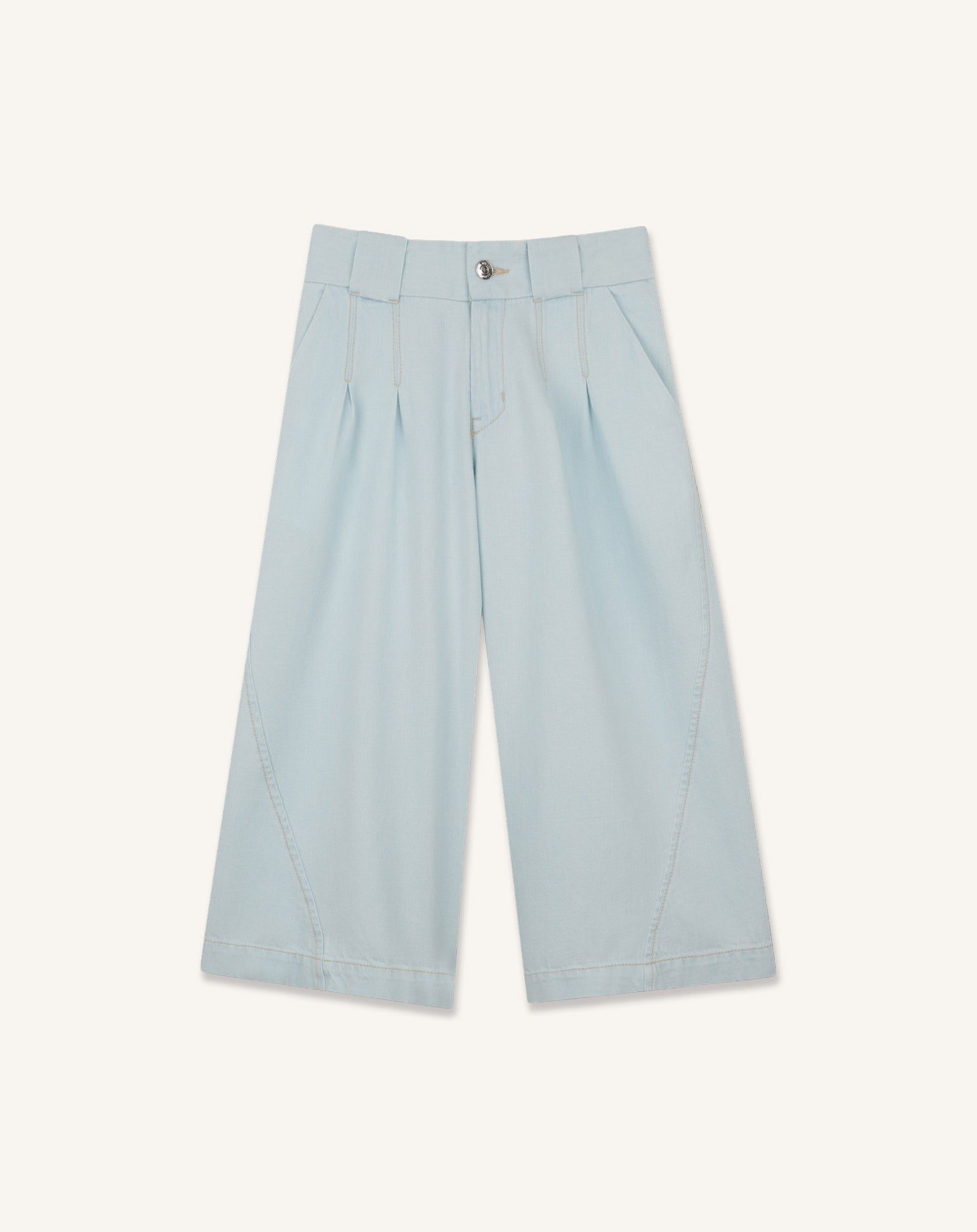 BLUE WIDE-LEG TROUSERS