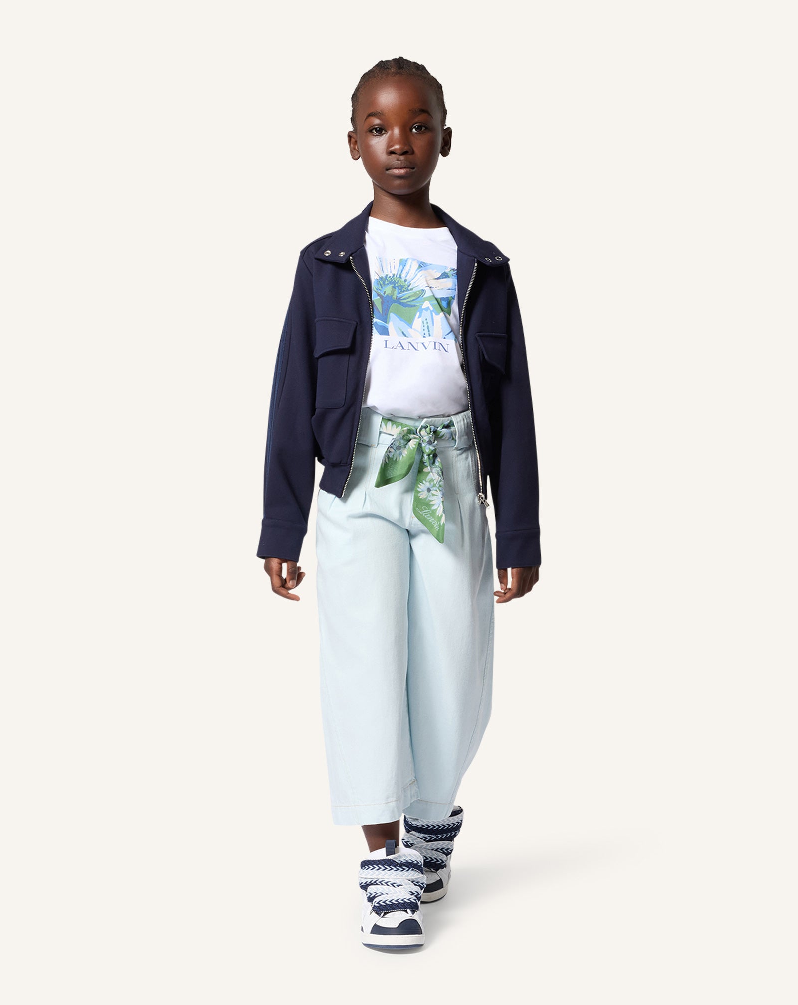 BLUE WIDE-LEG TROUSERS