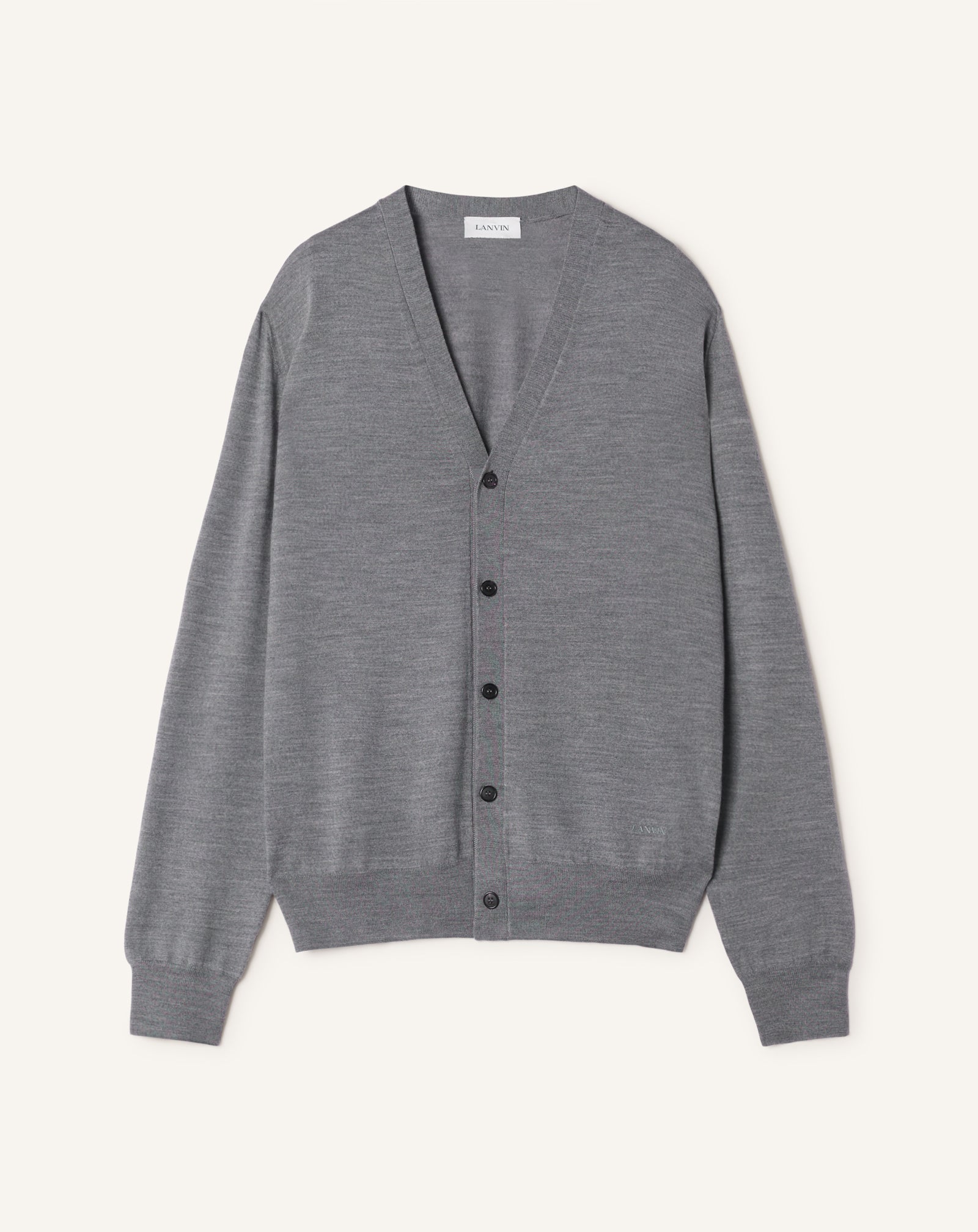 BLACK CLASSIC CARDIGAN IN MERINO WOOL