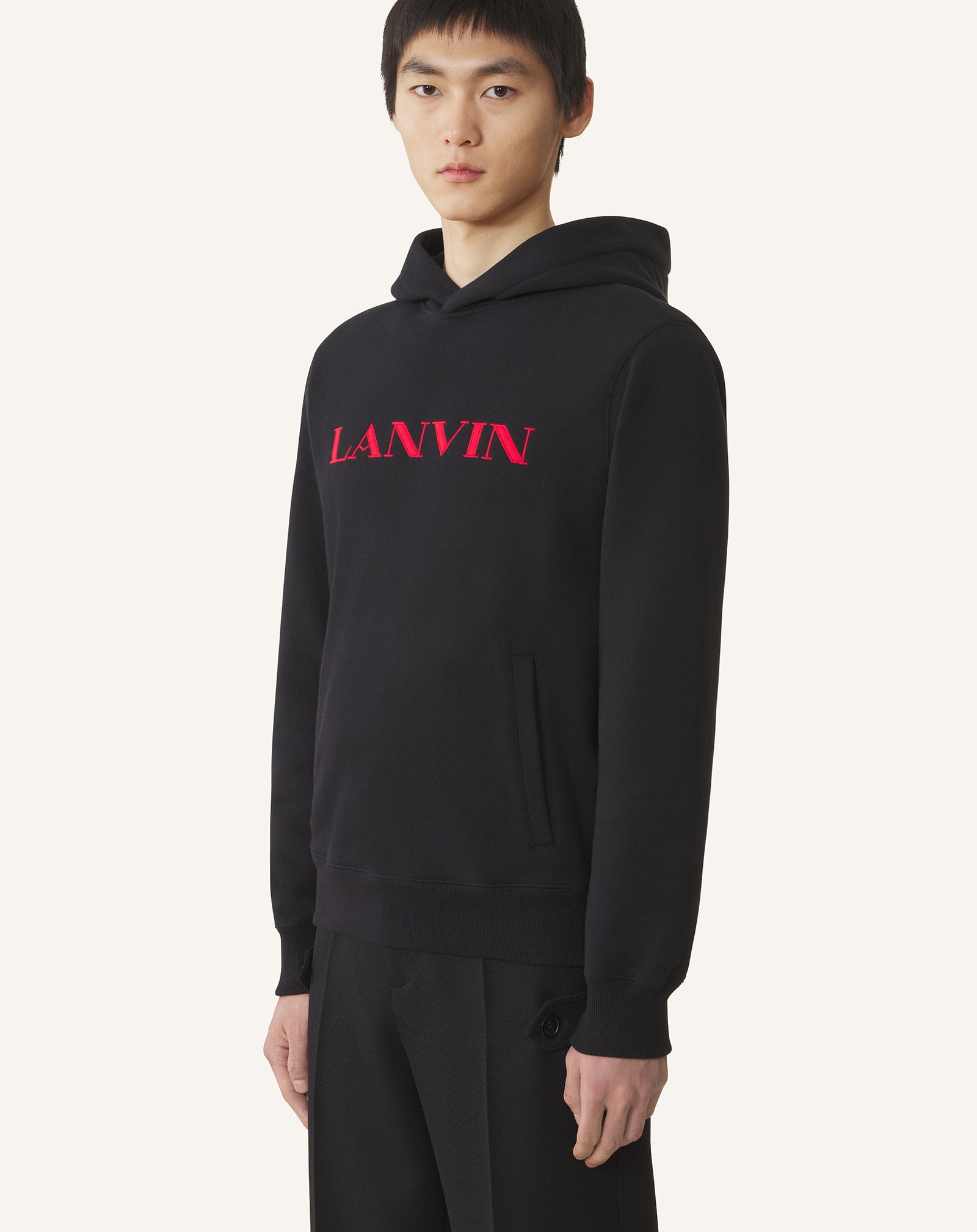 LANVIN EMBROIDERED COTTON HOODIE