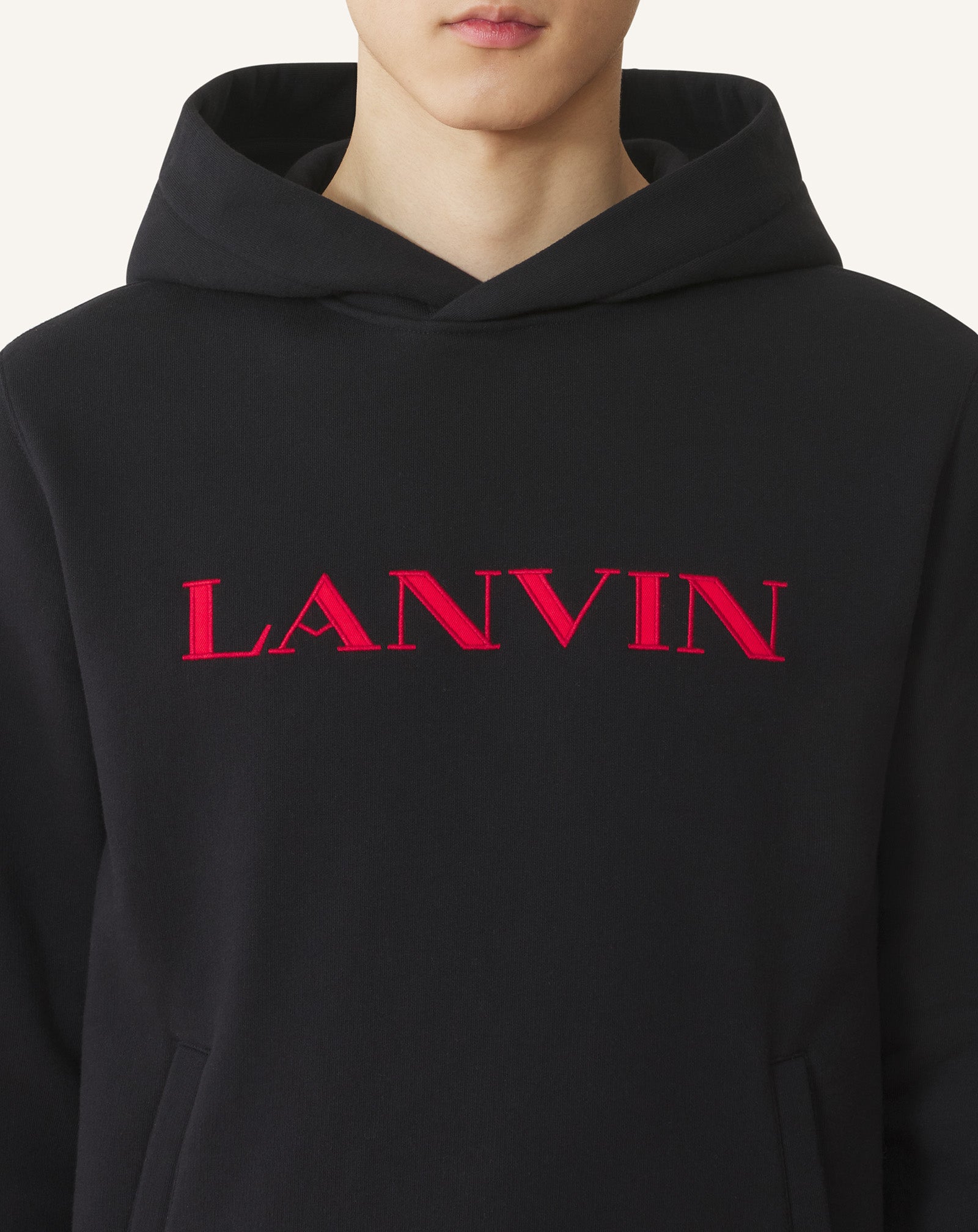 LANVIN EMBROIDERED COTTON HOODIE