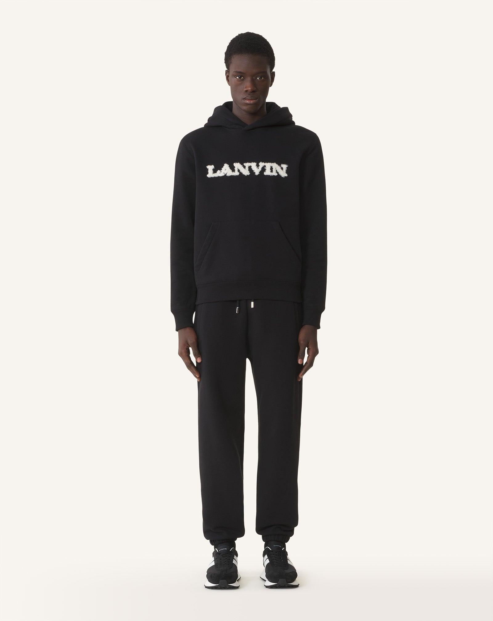 LANVIN SHEARLING COTTON HOODIE