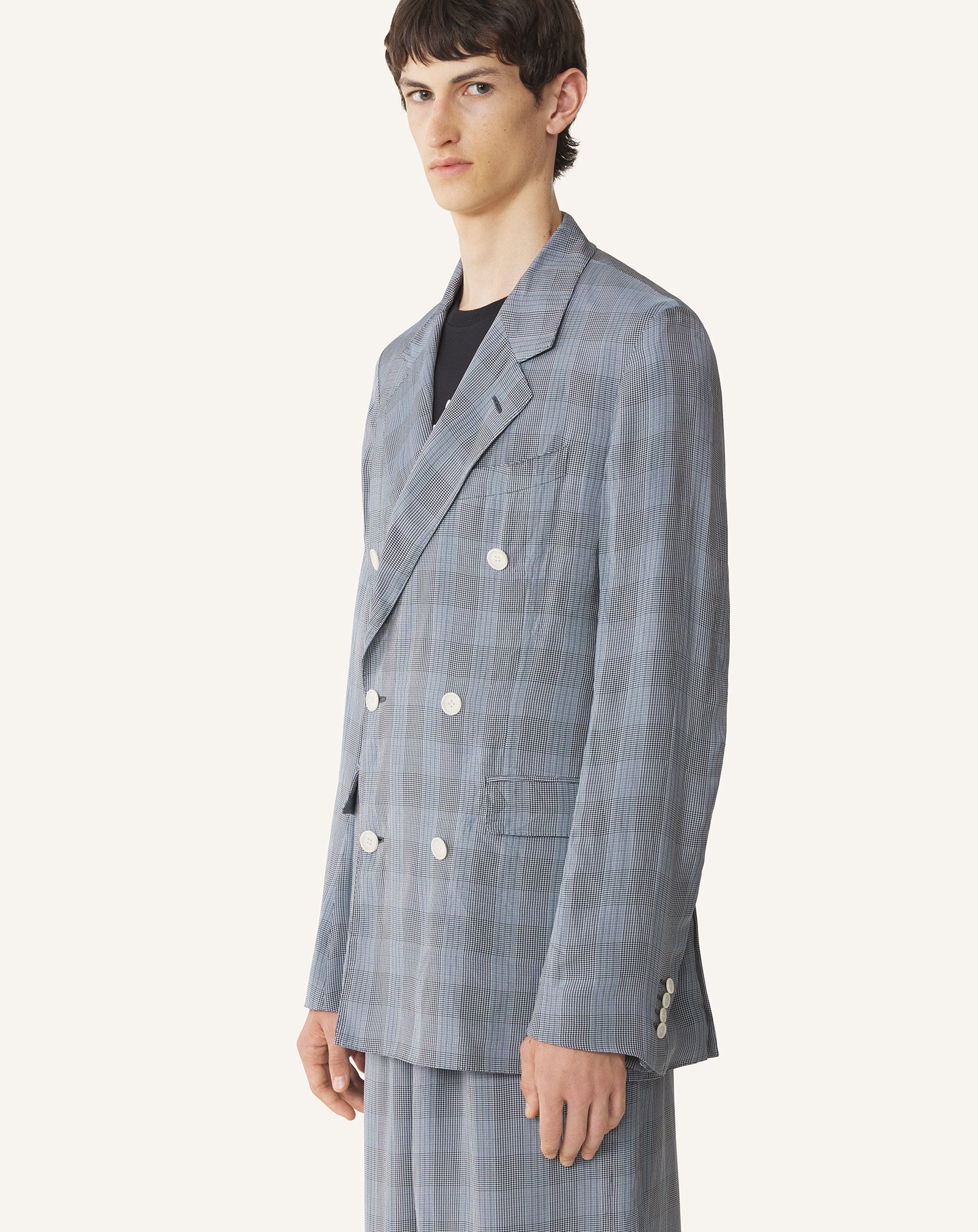 DOUBLE-BREASTED JACKET IN VISCOSE