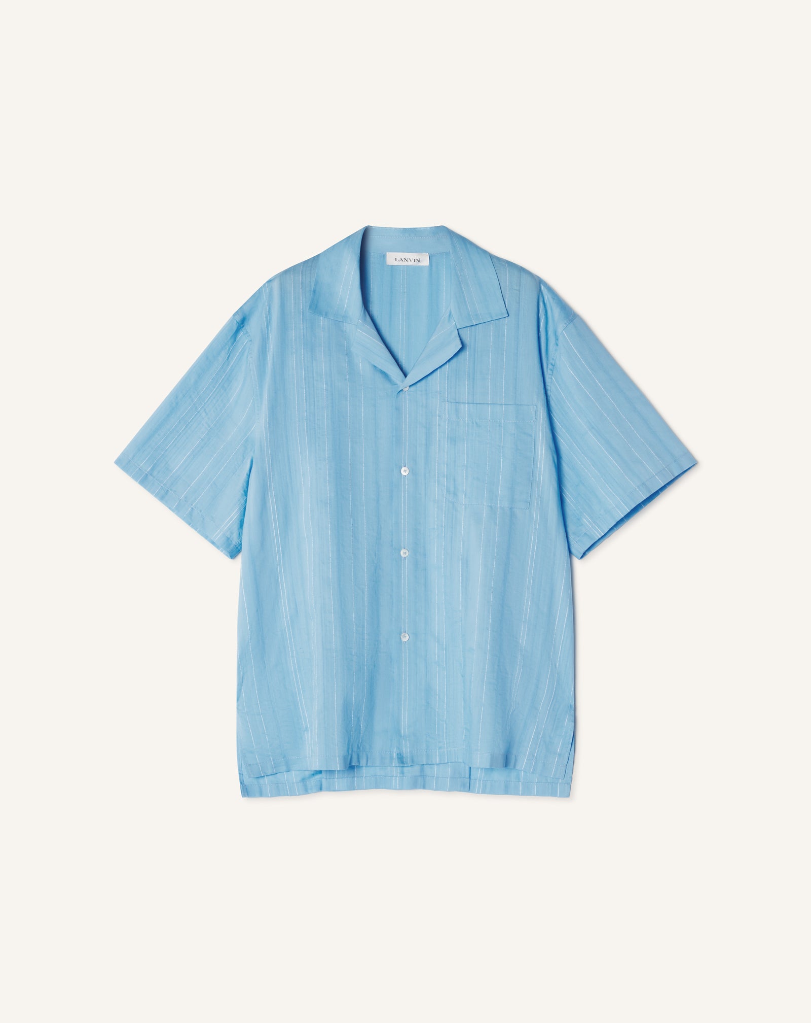 BLUE TEXTURED SHIRT IN COTTON AND SILK