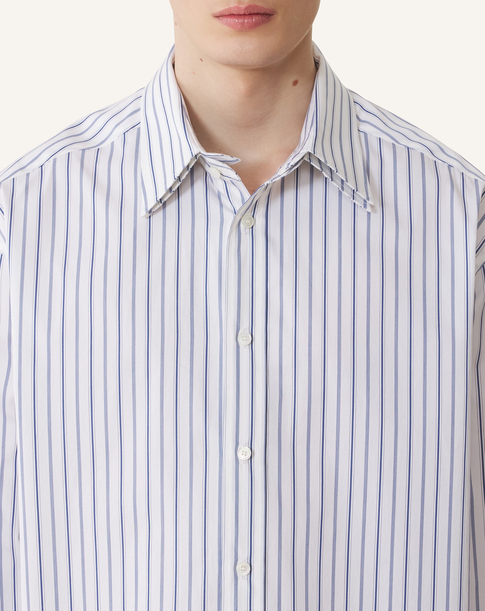 OVERSIZED STRIPED COTTON POPLIN SHIRT