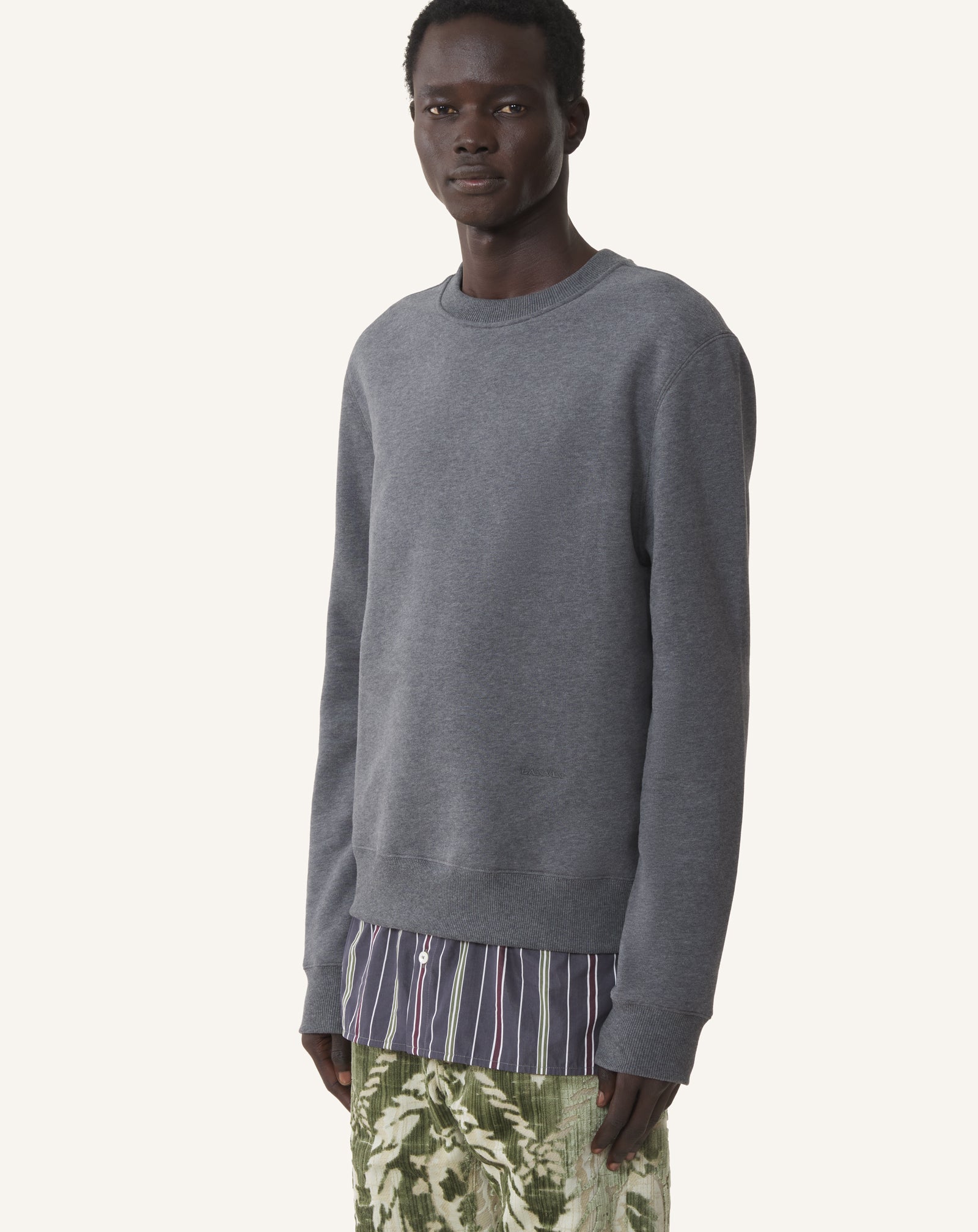 BLACK LAYERED SWEATSHIRT IN COTTON AND CASHMERE