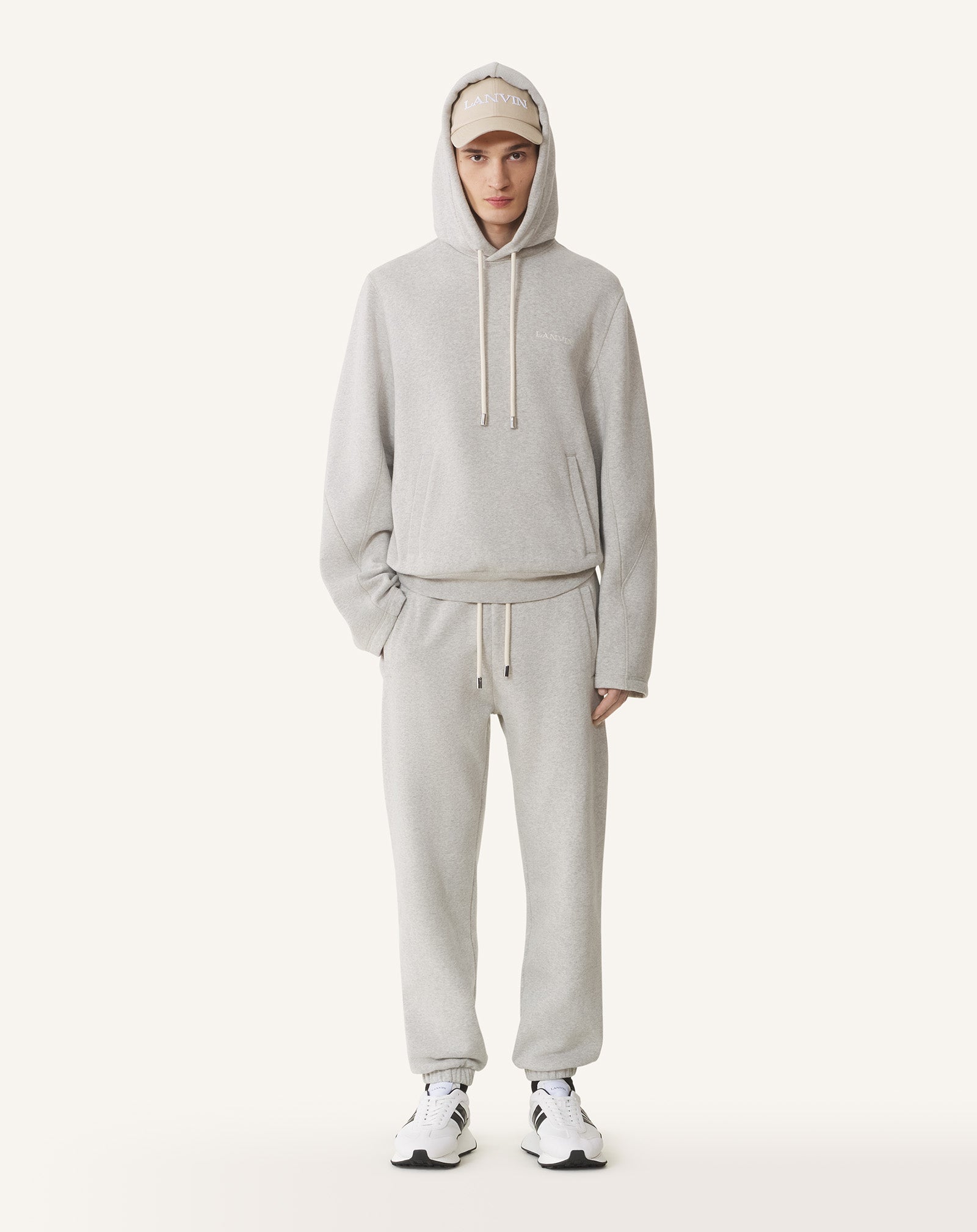 COTTON FLEECE AND CASHMERE JOGGING PANTS