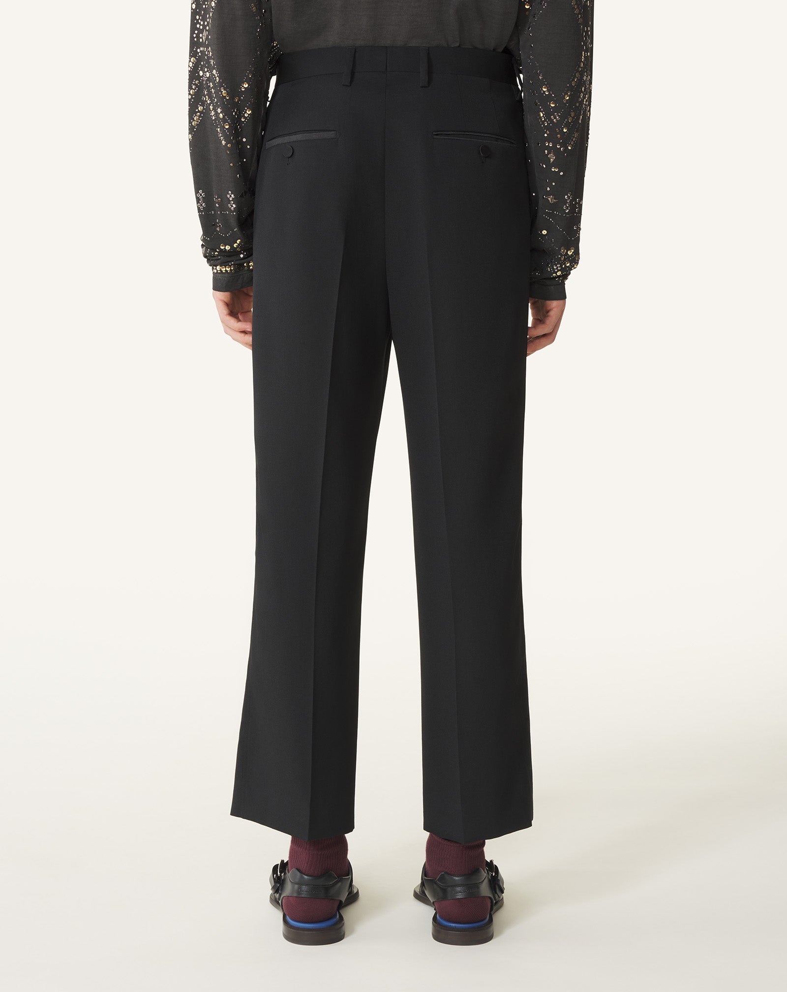 STRAIGHT-LEG WOOL PANTS