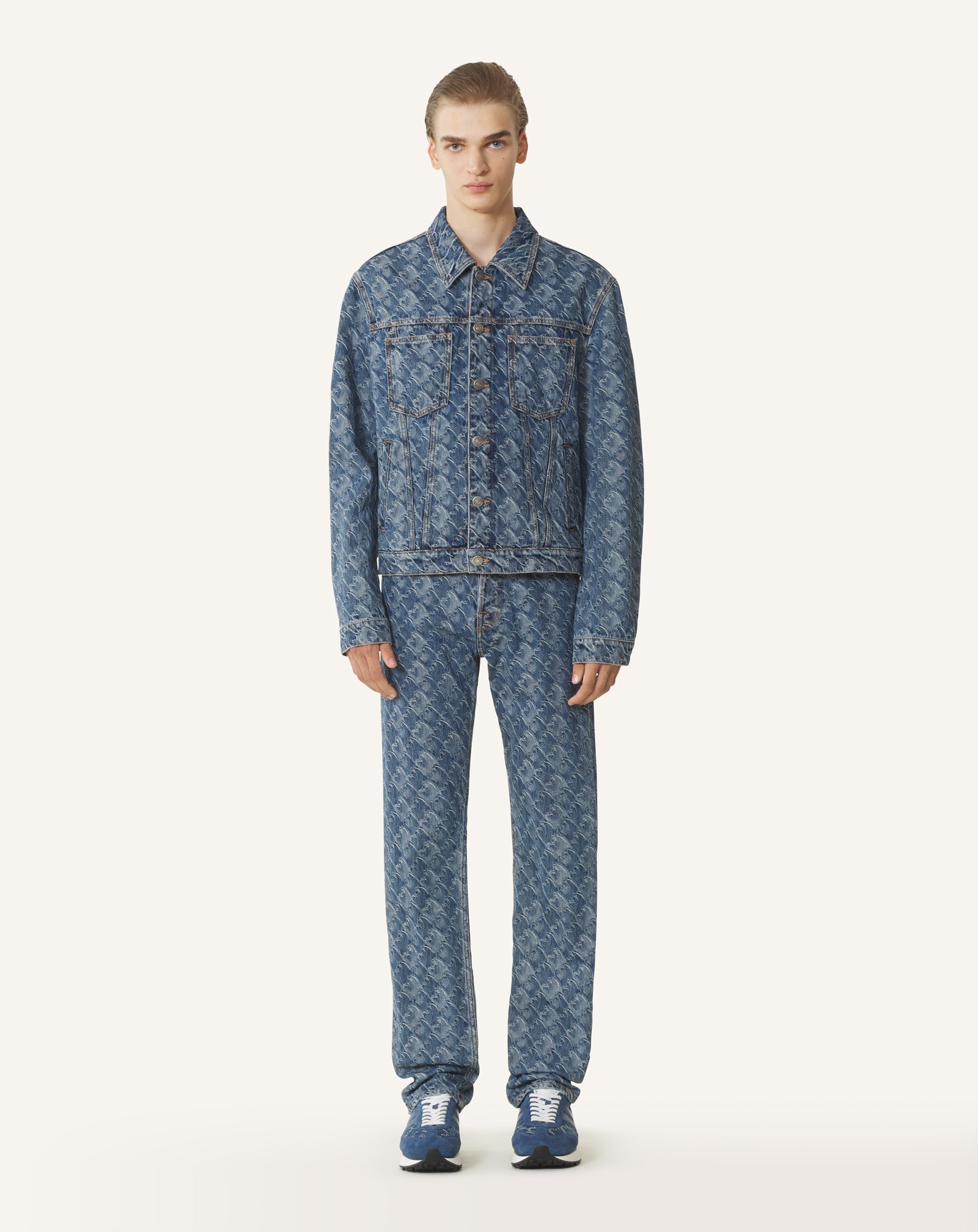 BLUE LUNAR YEAR JACQUARD DENIM PANTS