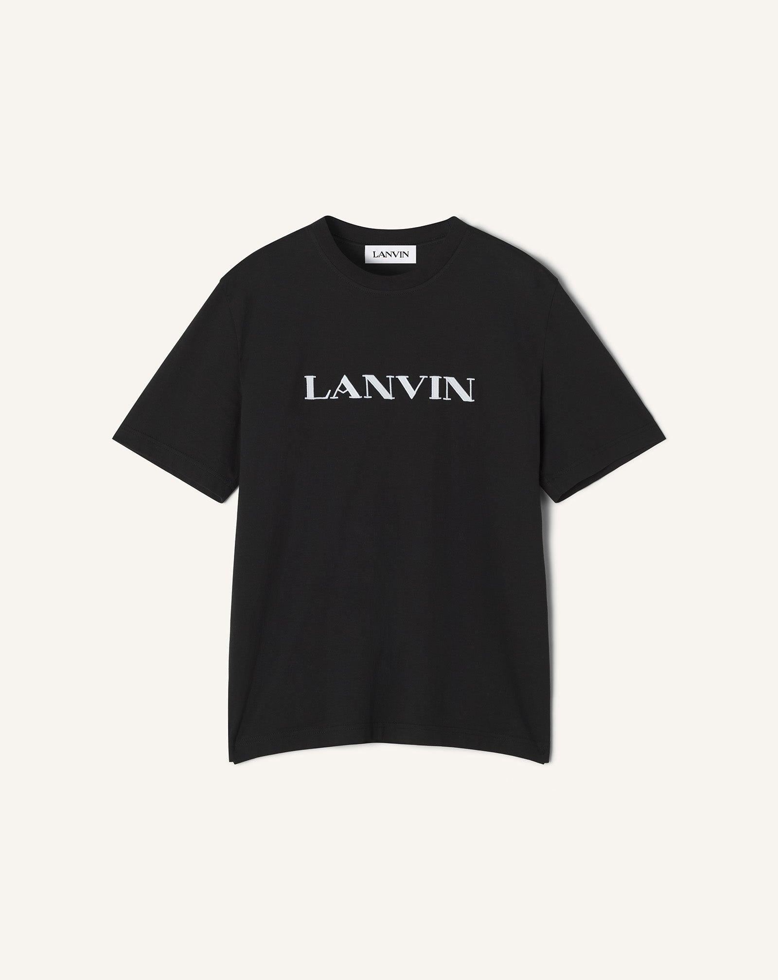 Black Lanvin Embroidered Cotton T-shirt | Lanvin