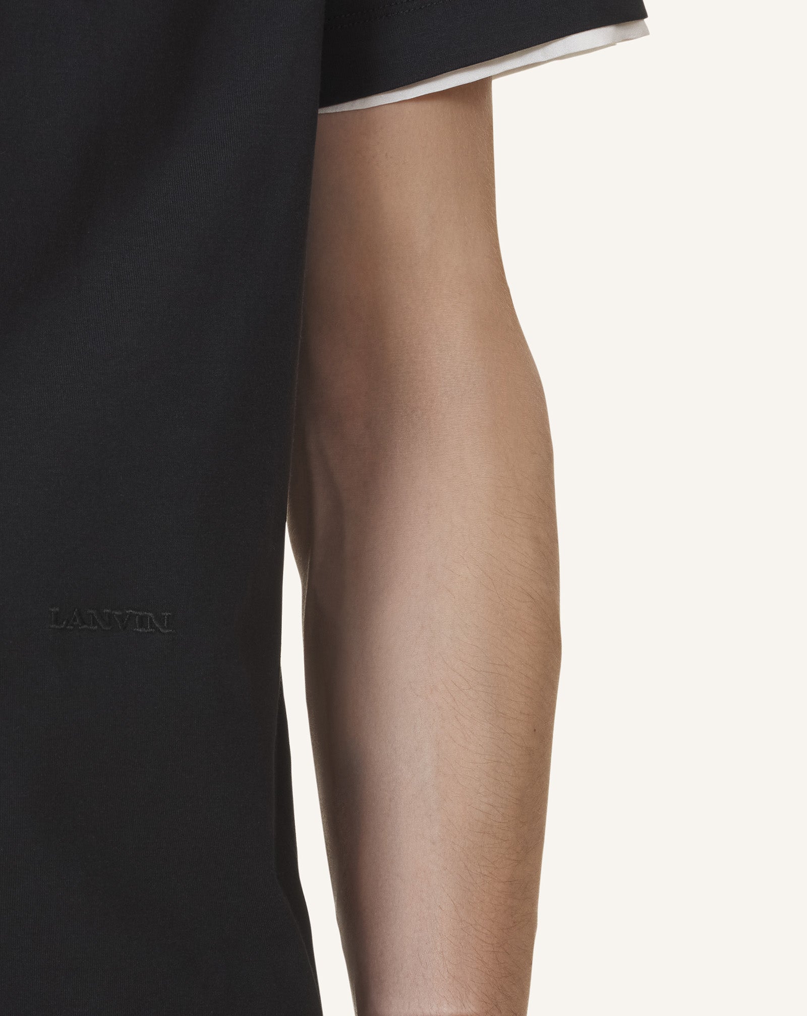 COTTON T-SHIRT WITH SILK DETAIL