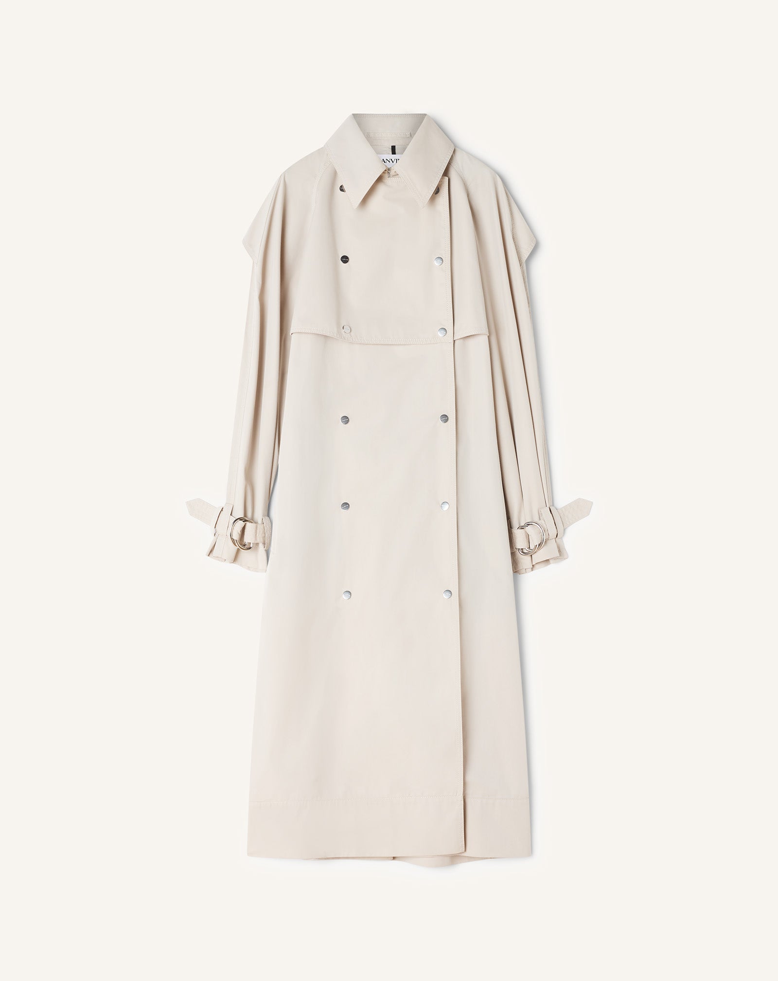 WHITE COTTON TRENCH COAT