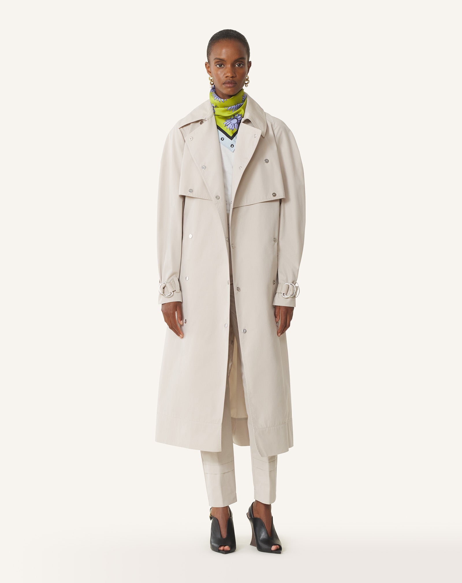 WHITE COTTON TRENCH COAT