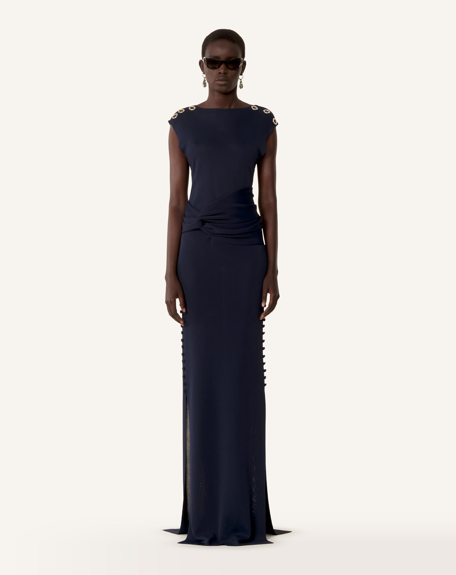 VISCOSE FITTED CHOKER DRESS