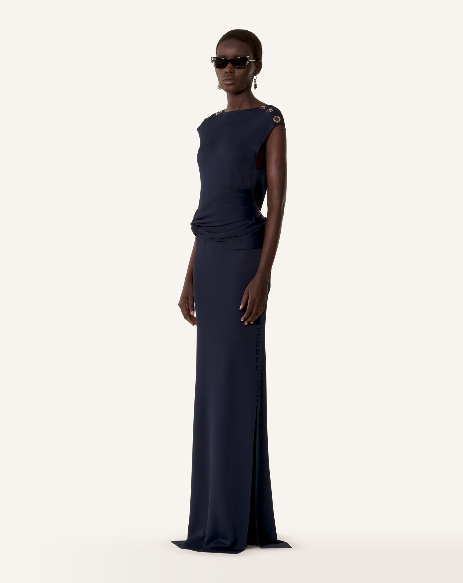 VISCOSE FITTED CHOKER DRESS