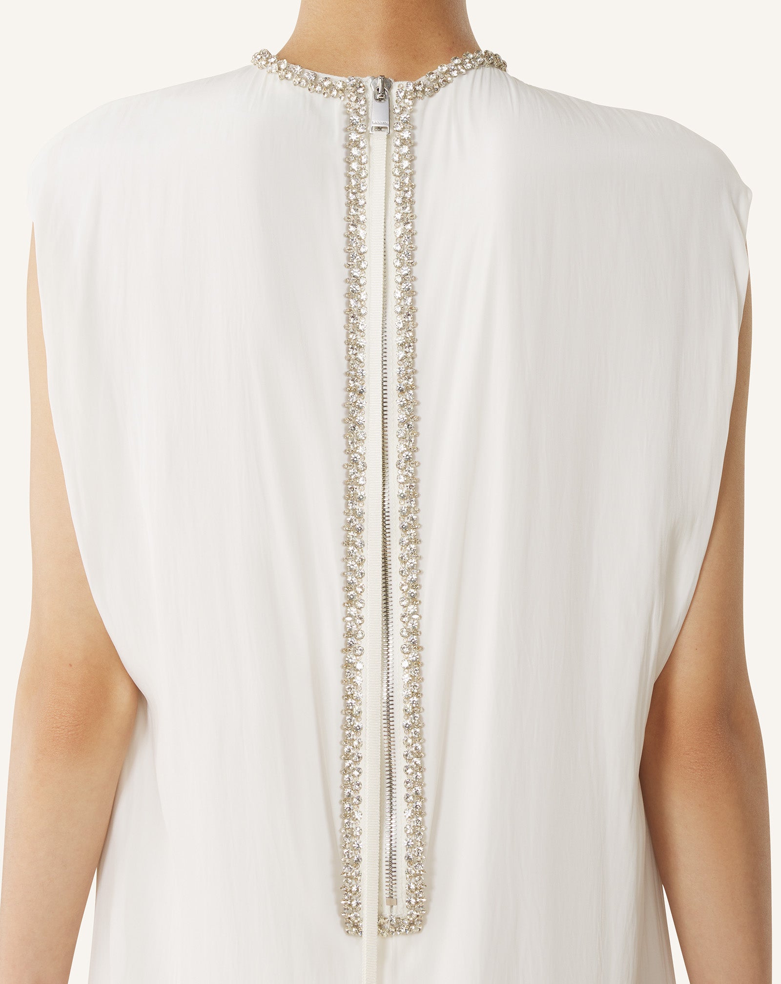 EMBROIDERED DRESS IN CHARMEUSE
