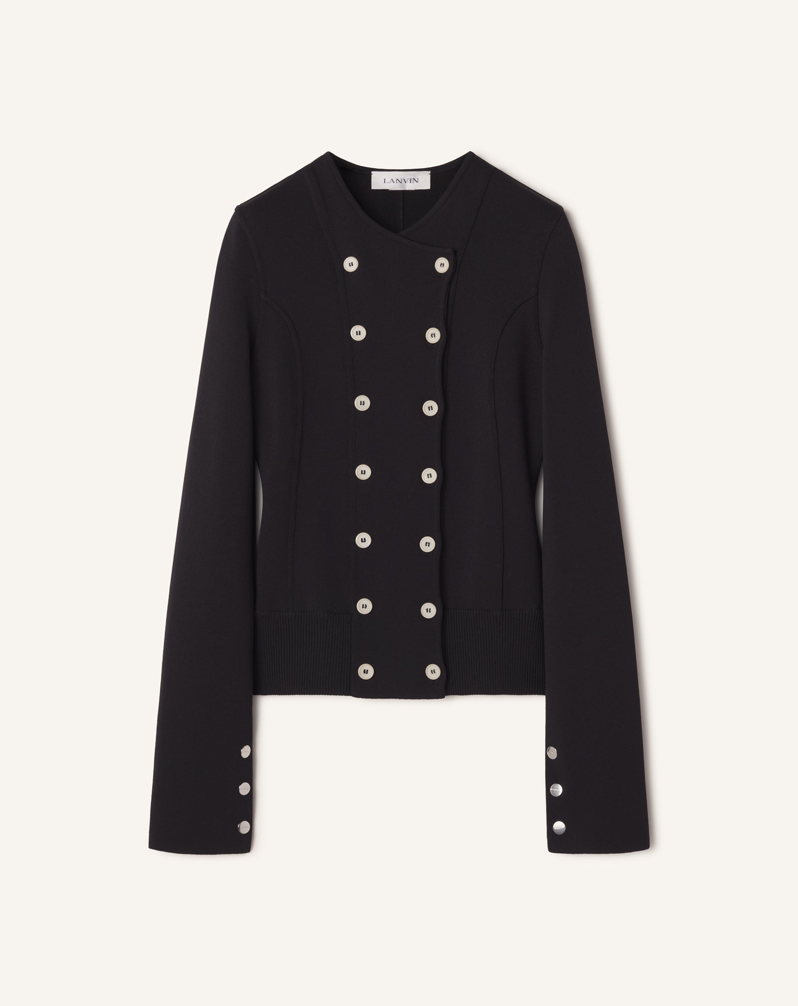 BLACK KNITTED SUIT JACKET