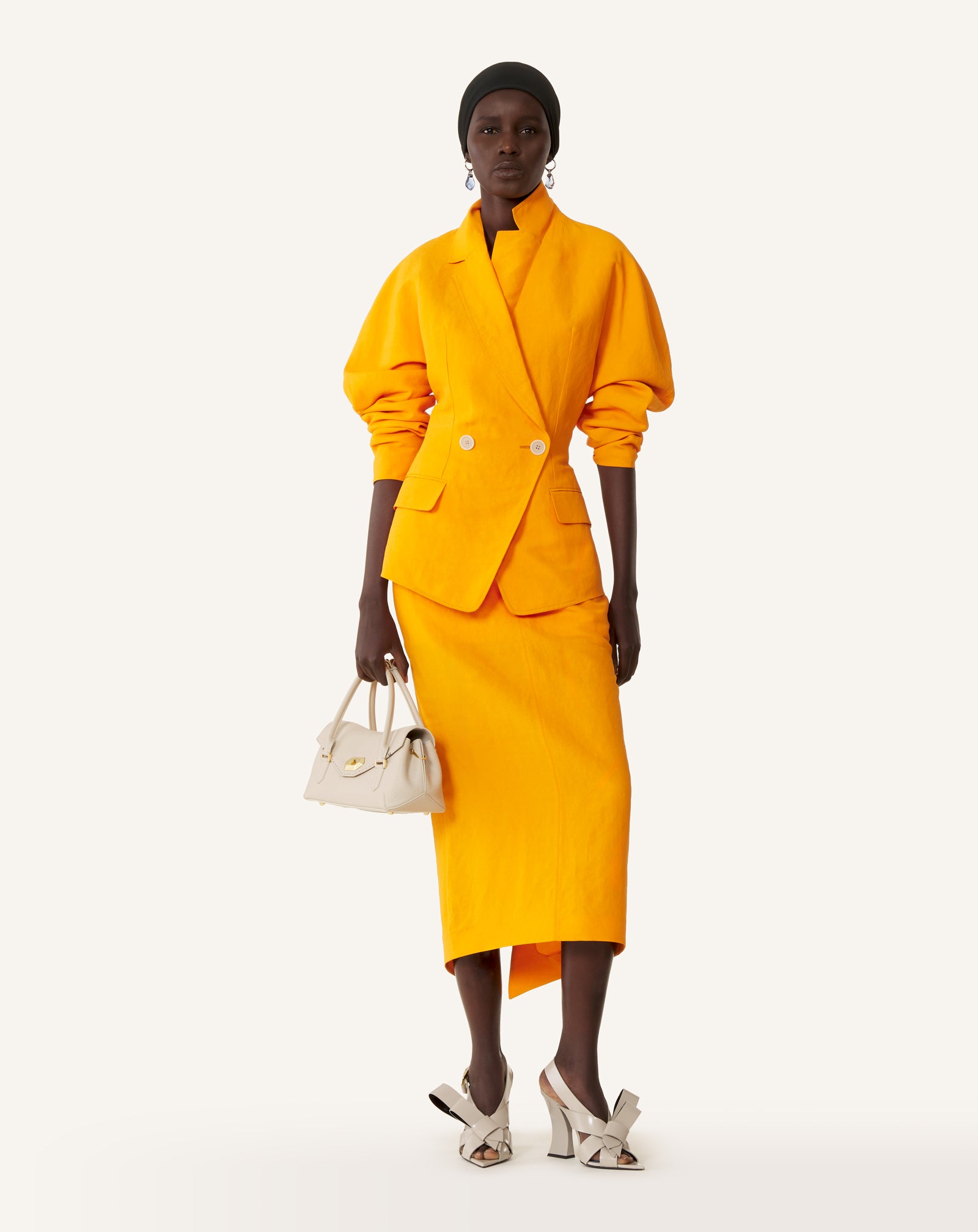 ORANGE PAPER AND VISCOSE OPEN-BACK JACKET