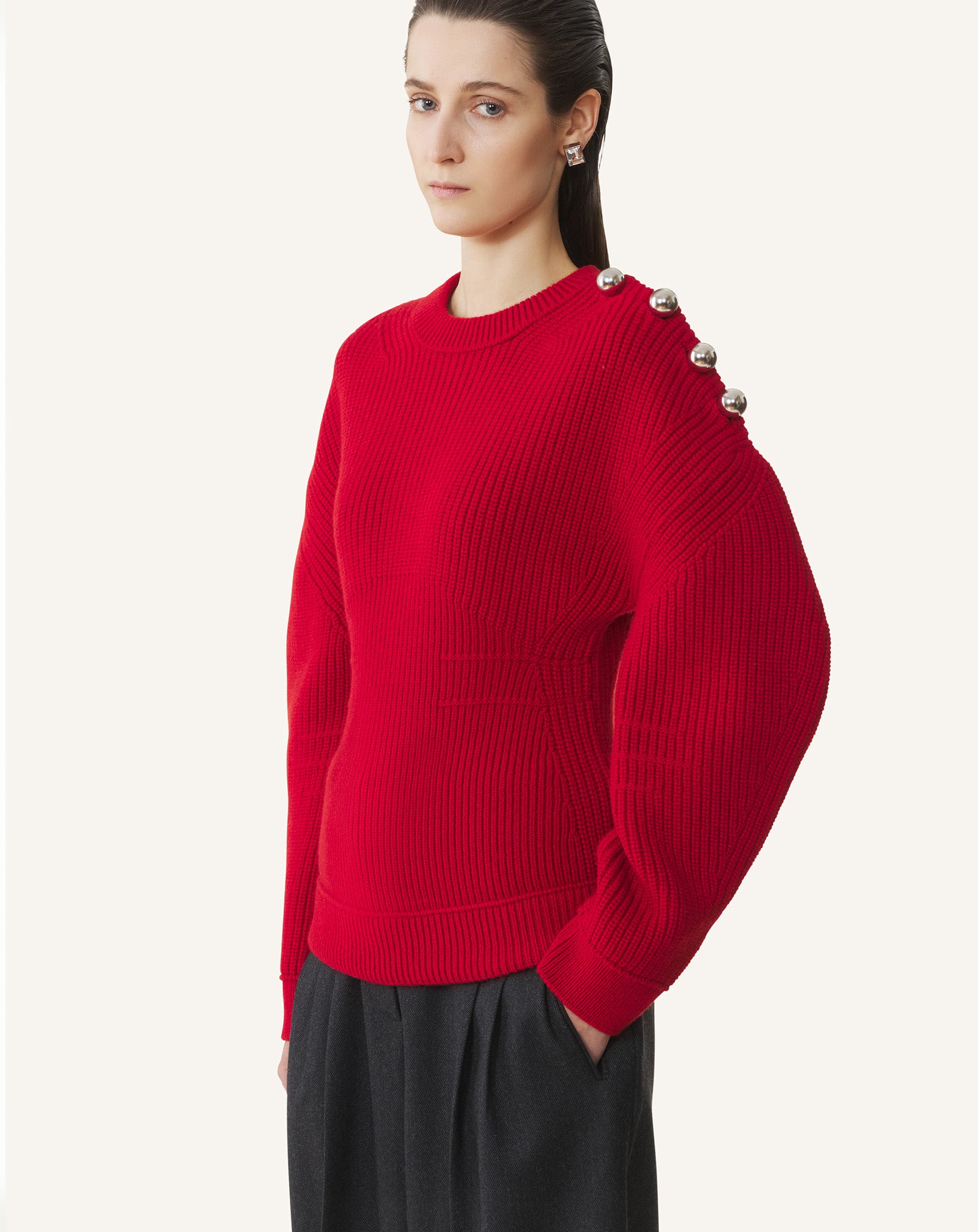 WOOL RIBBED SWEATER