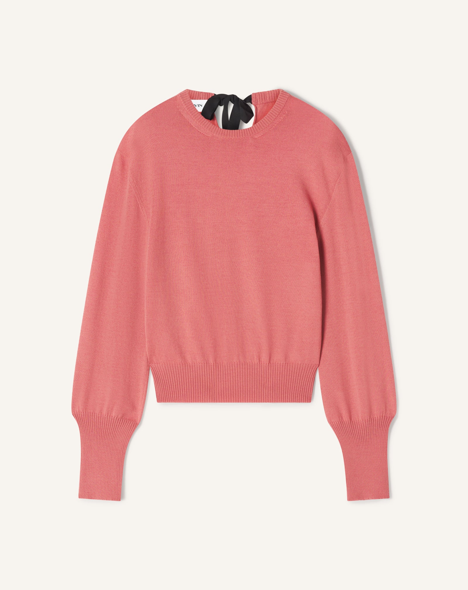 WOOL SWEATER WITH GROSGRAIN DETAIL