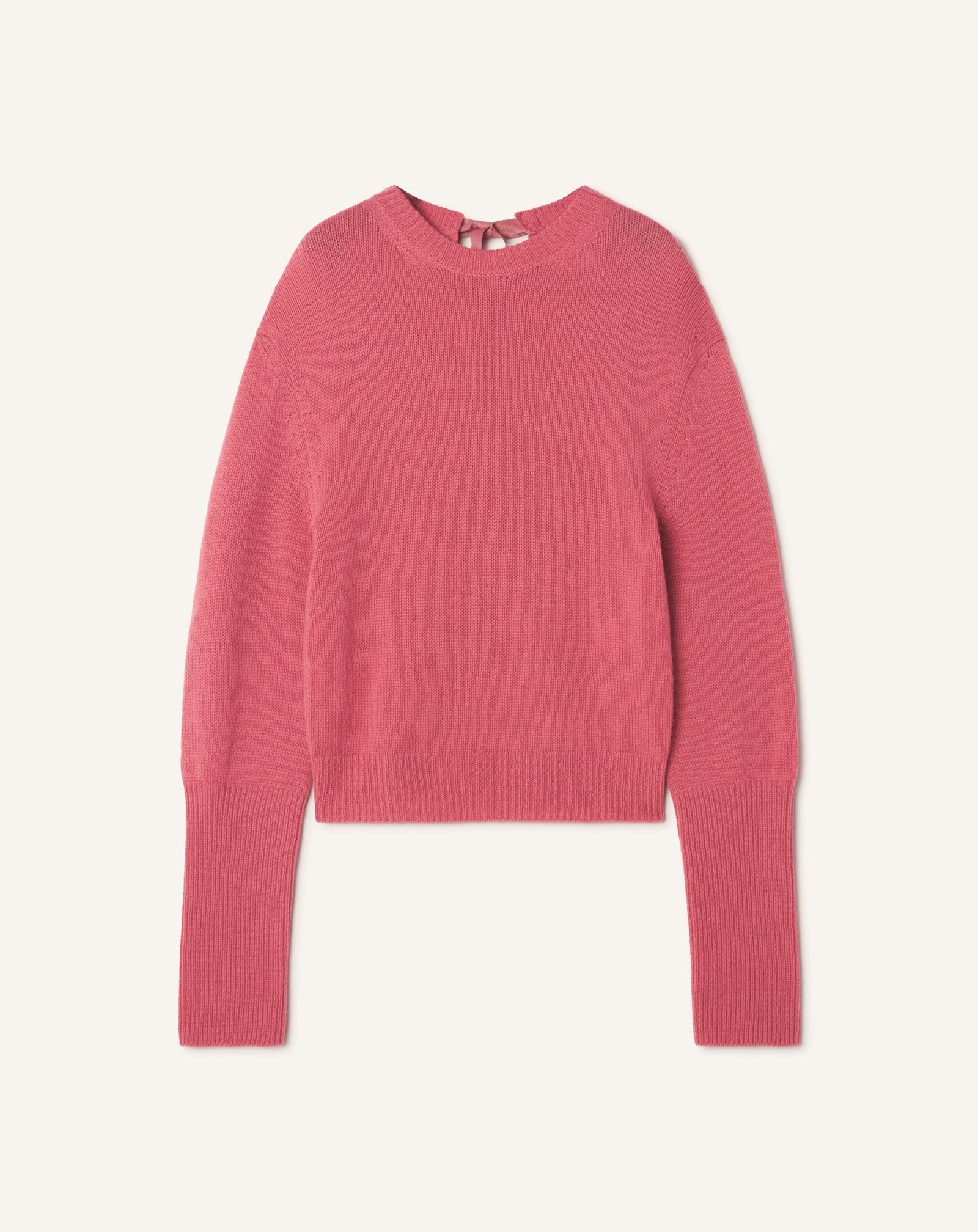 CASHMERE SWEATER WITH GROSGRAIN DETAIL