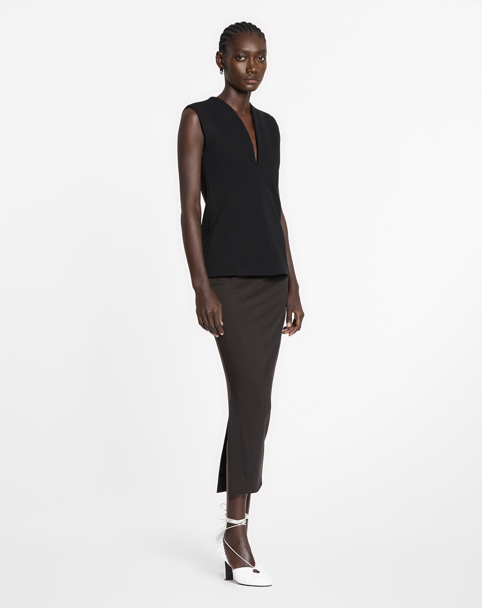 JERSEY TOP WITH A PLUNGING NECKLINE