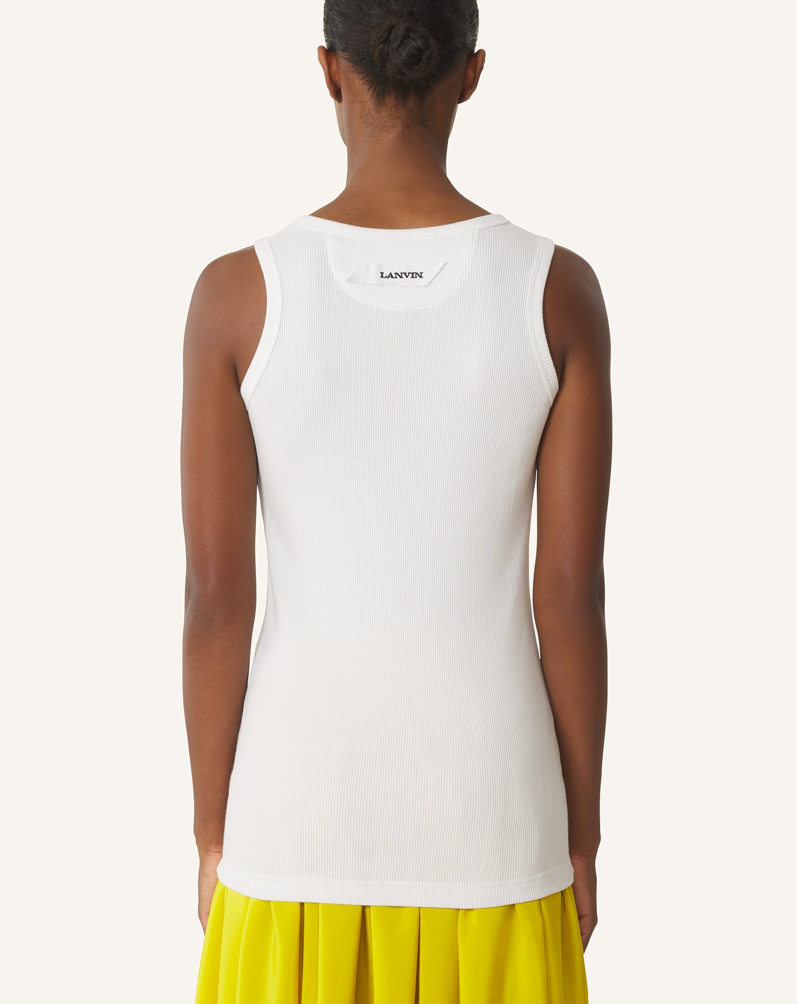WHITE MOTHER AND CHILD RIBBED TANK TOP