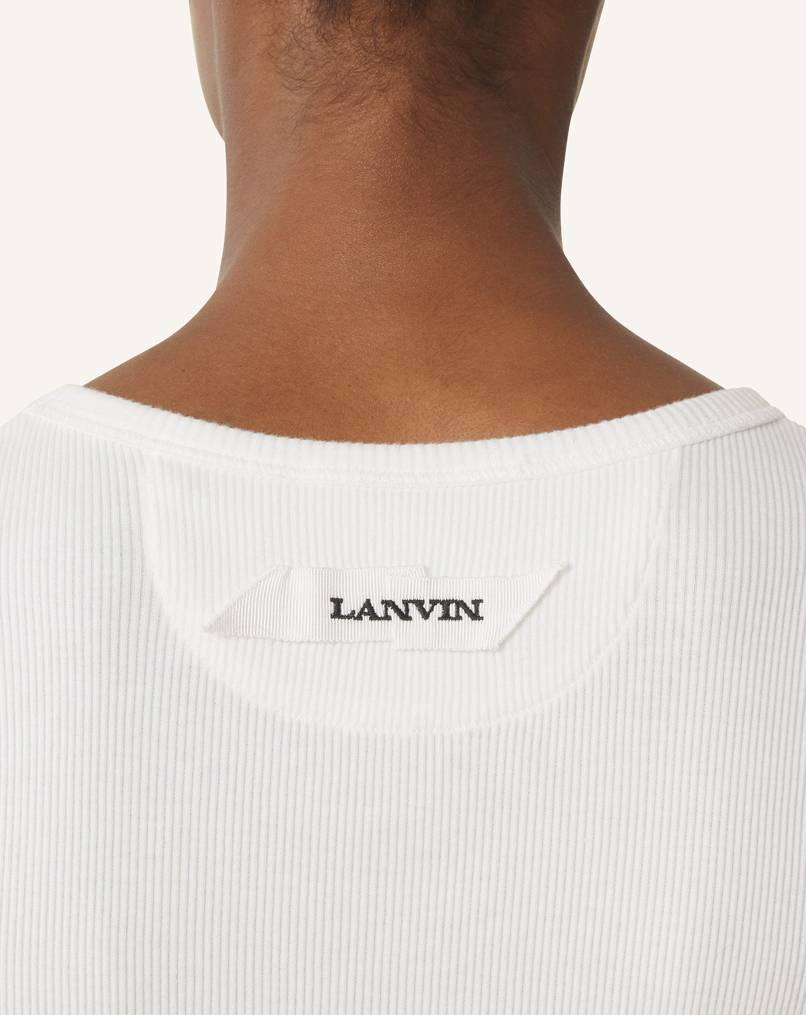WHITE MOTHER AND CHILD RIBBED TANK TOP