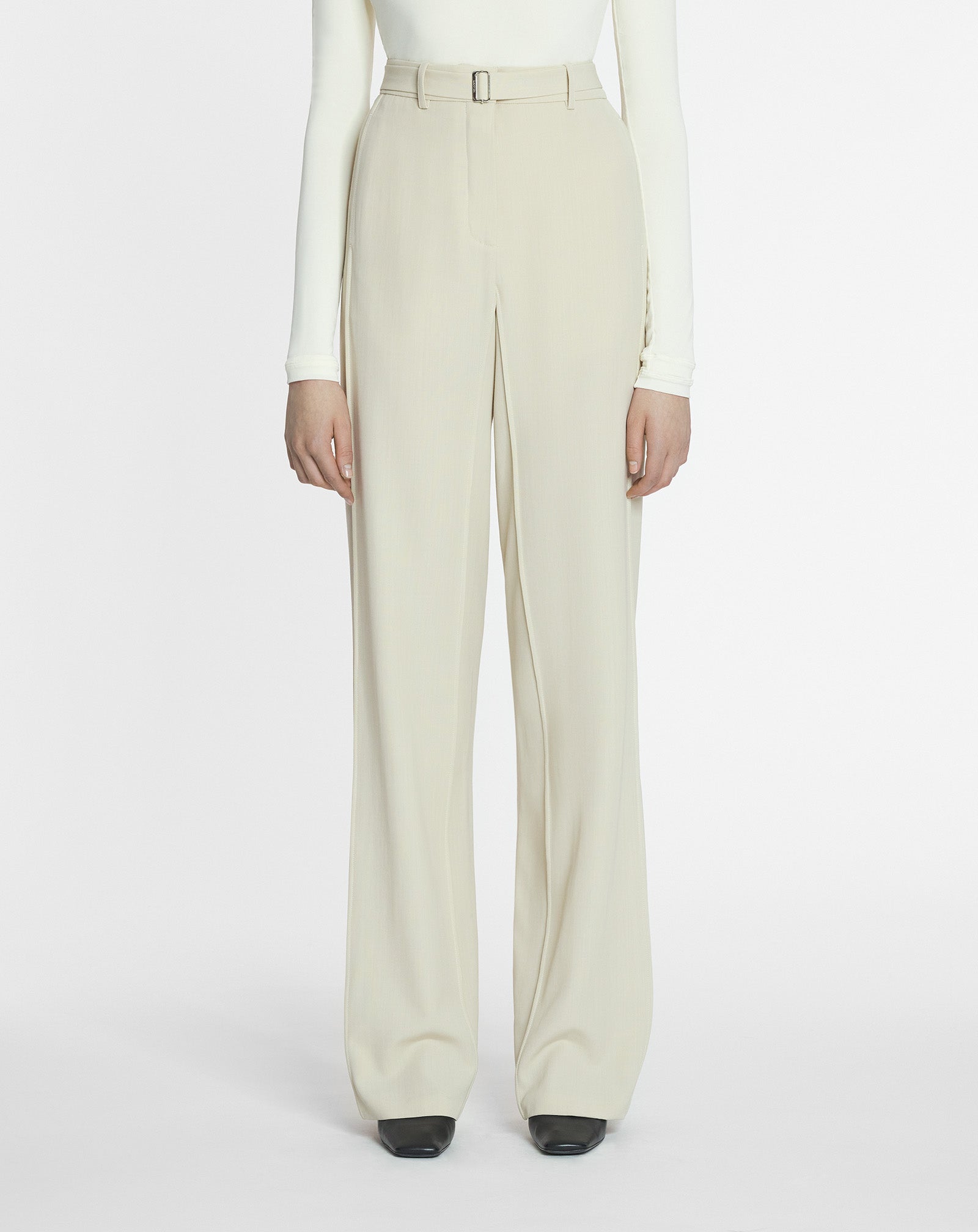 TAILORED WOOL-BLEND PANTS