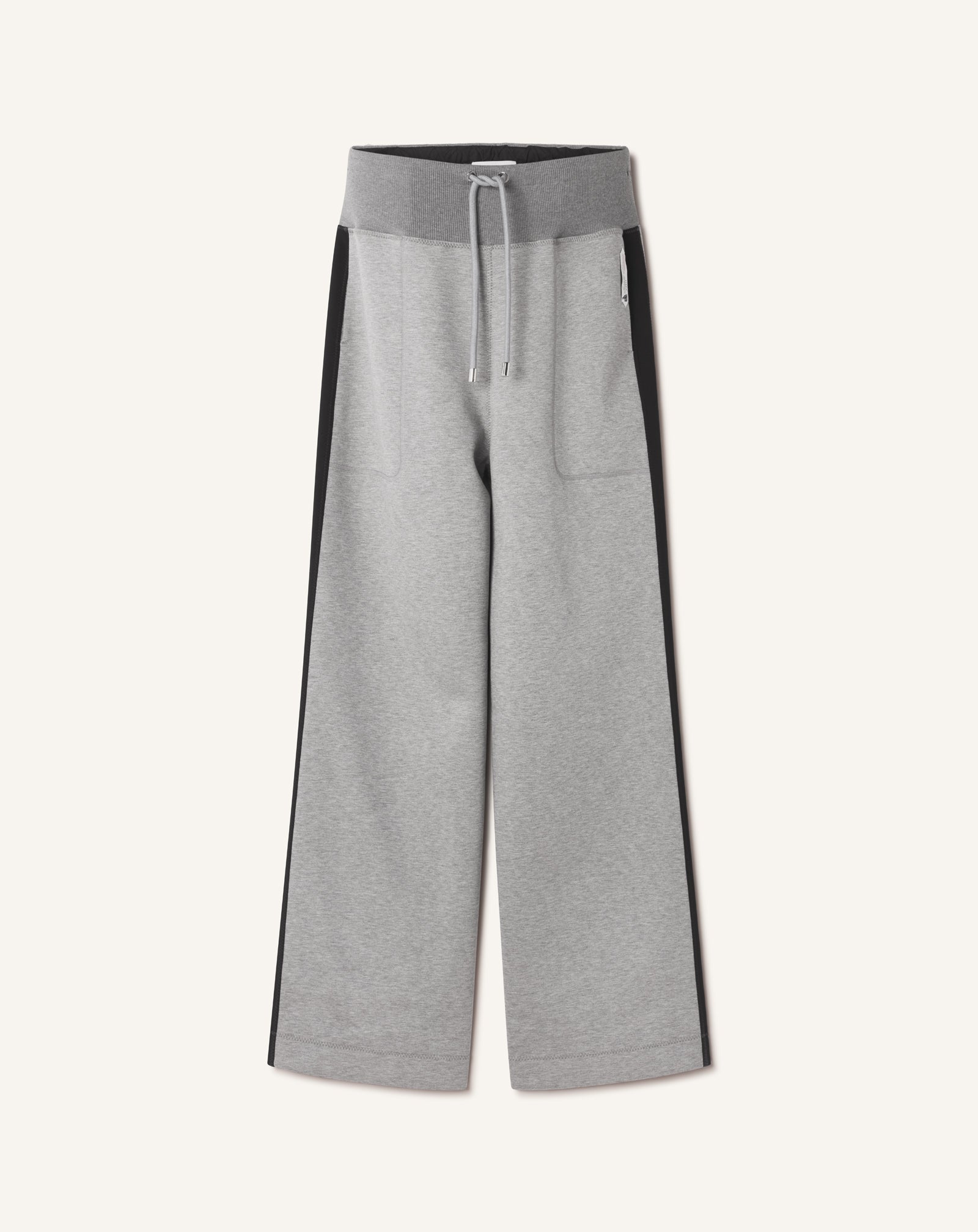 GREY WIDE JOGGING SUIT IN DOUBLE-FACED JERSEY