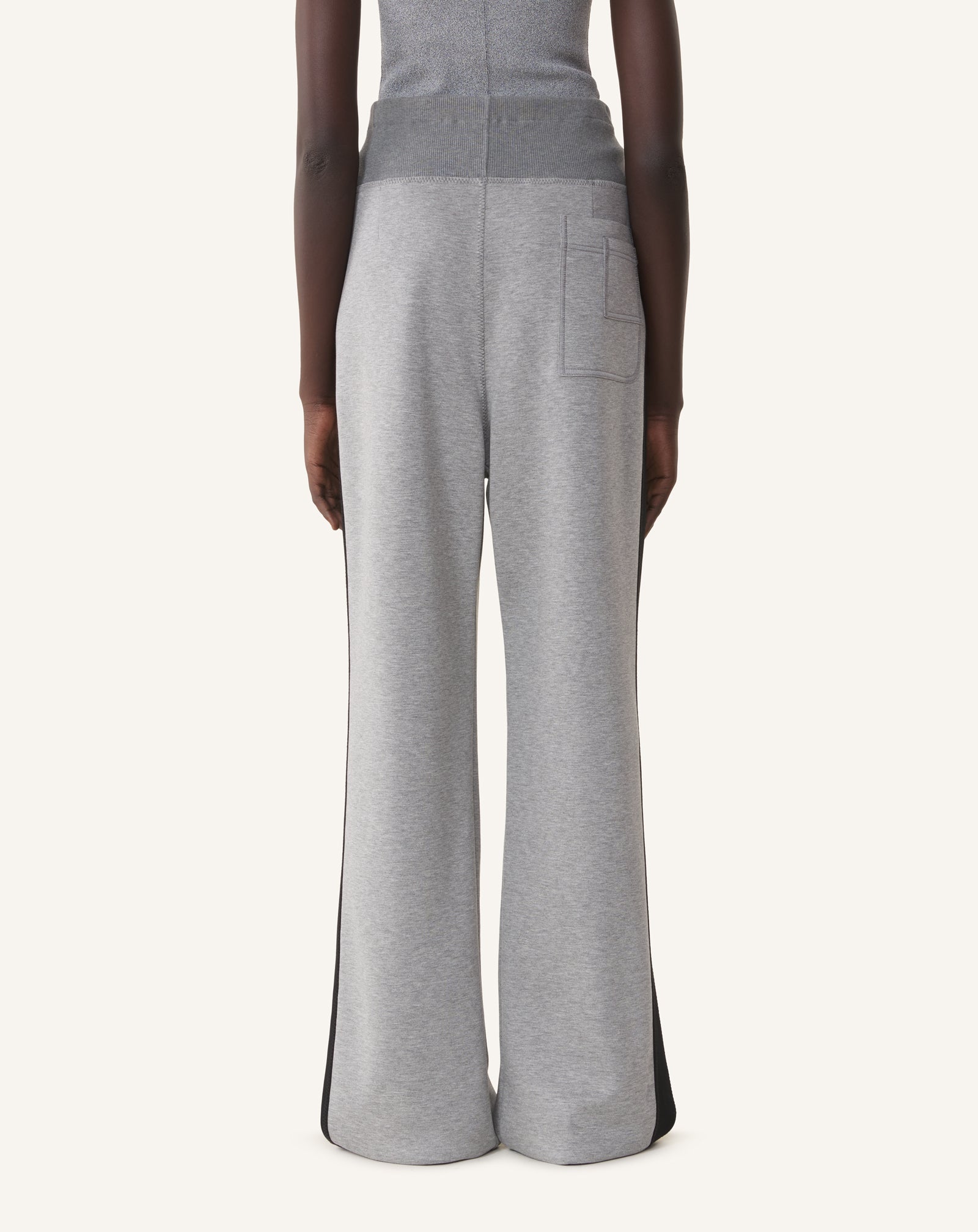 GREY WIDE JOGGING SUIT IN DOUBLE-FACED JERSEY