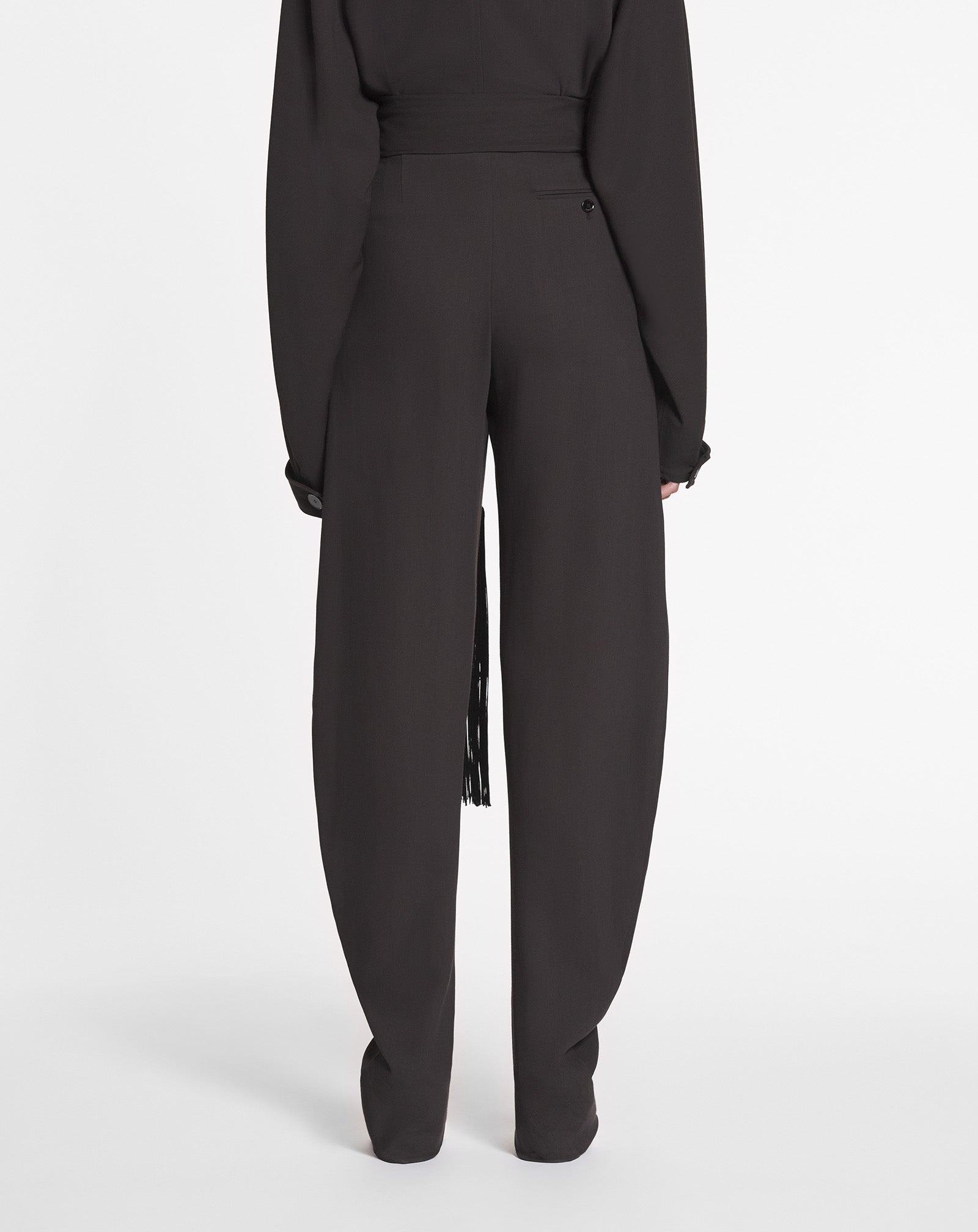 WOOL AND VISCOSE BARREL PANTS