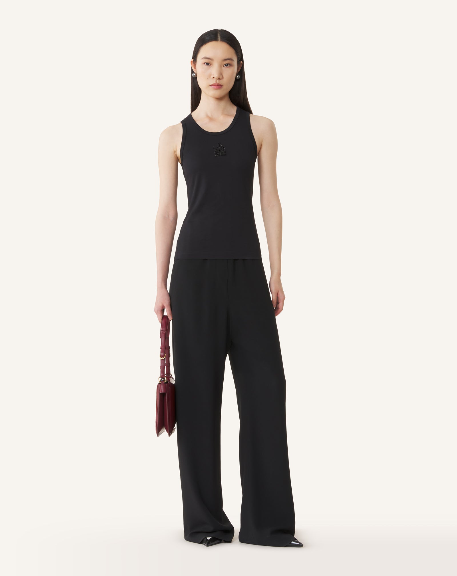 BLACK WIDE PANTS IN SABLE