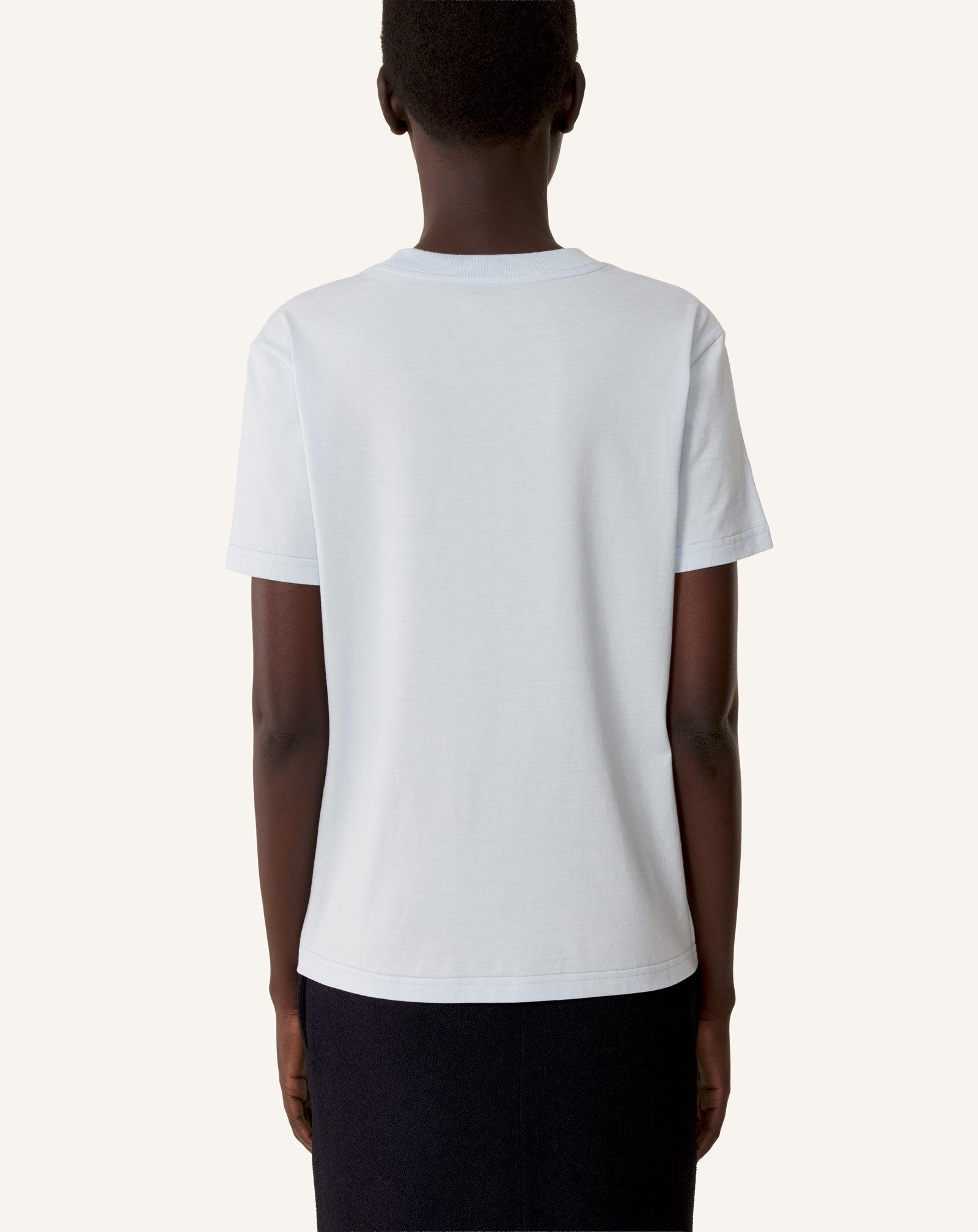 BLUE MOTHER AND DAUGHTER EMBROIDERED COTTON JERSEY T-SHIRT