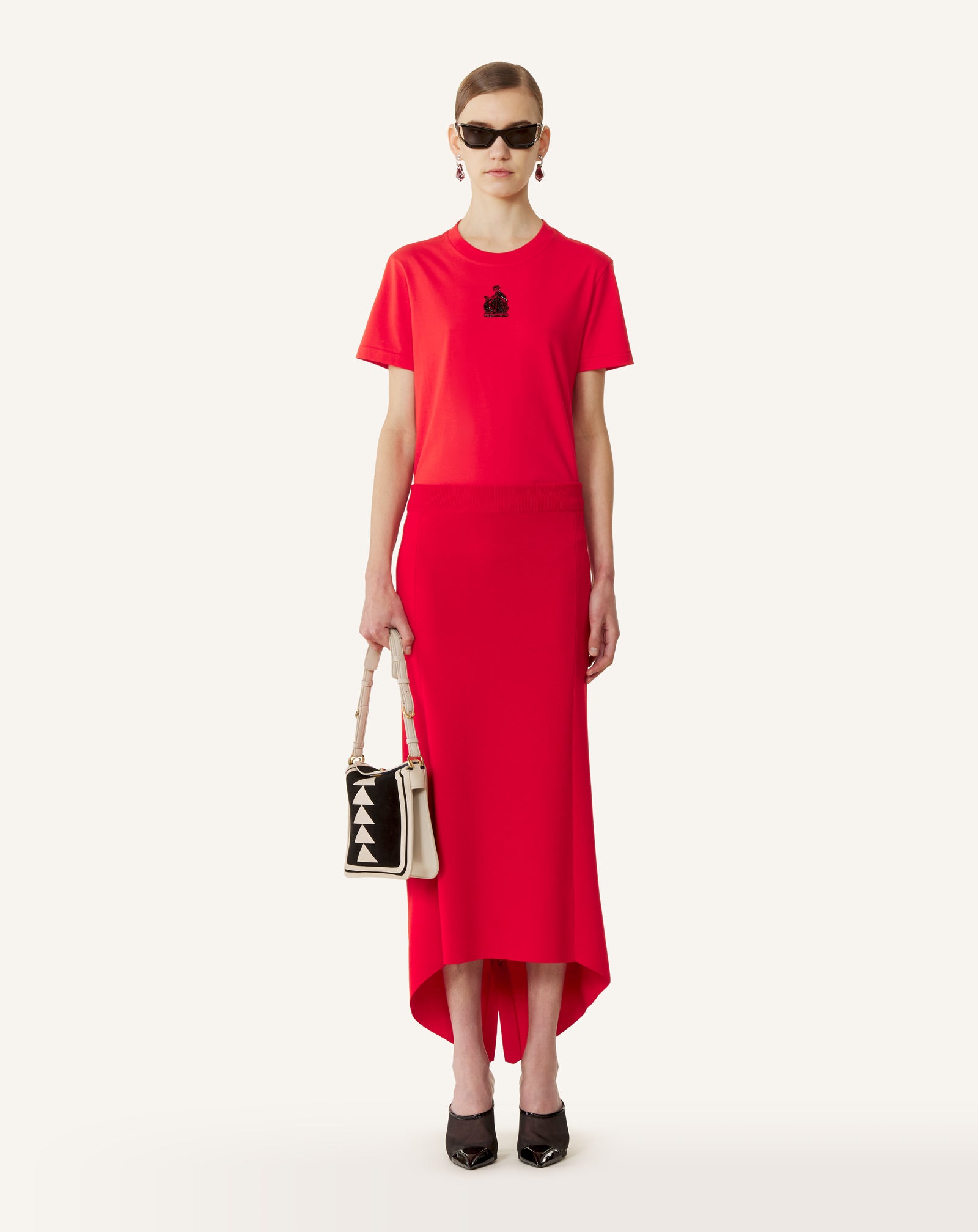 MOTHER AND DAUGHTER EMBROIDERED COTTON JERSEY T-SHIRT