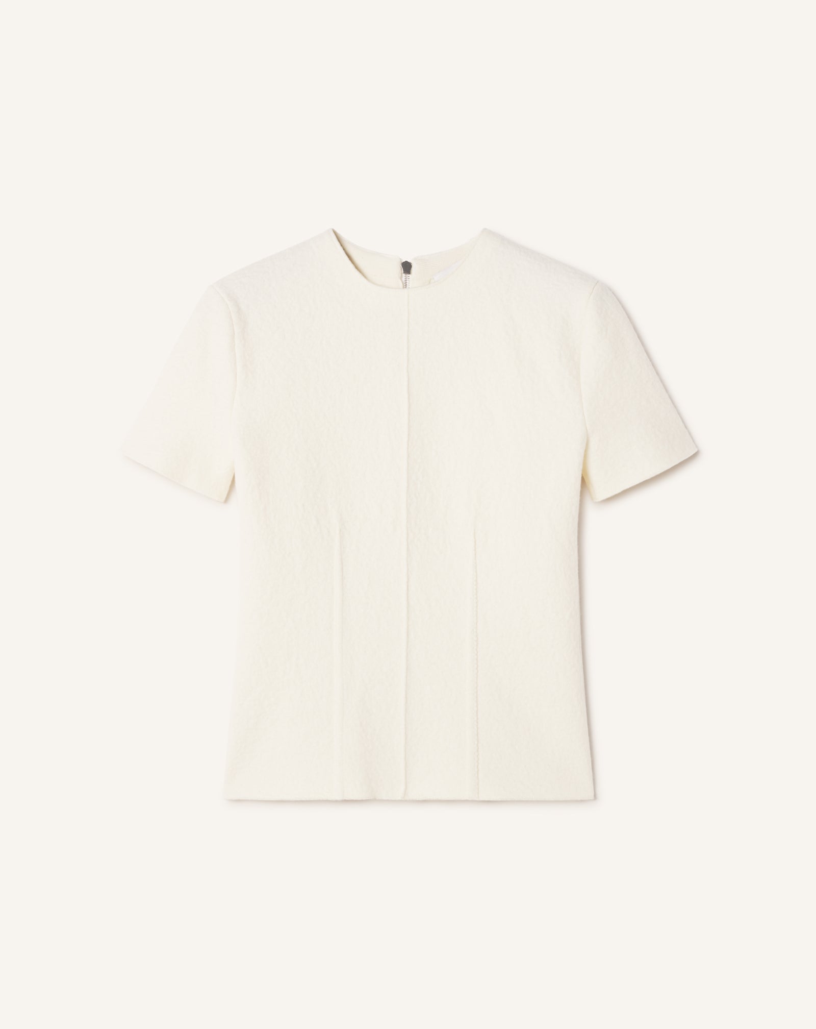 WHITE COTTON MESH T-SHIRT