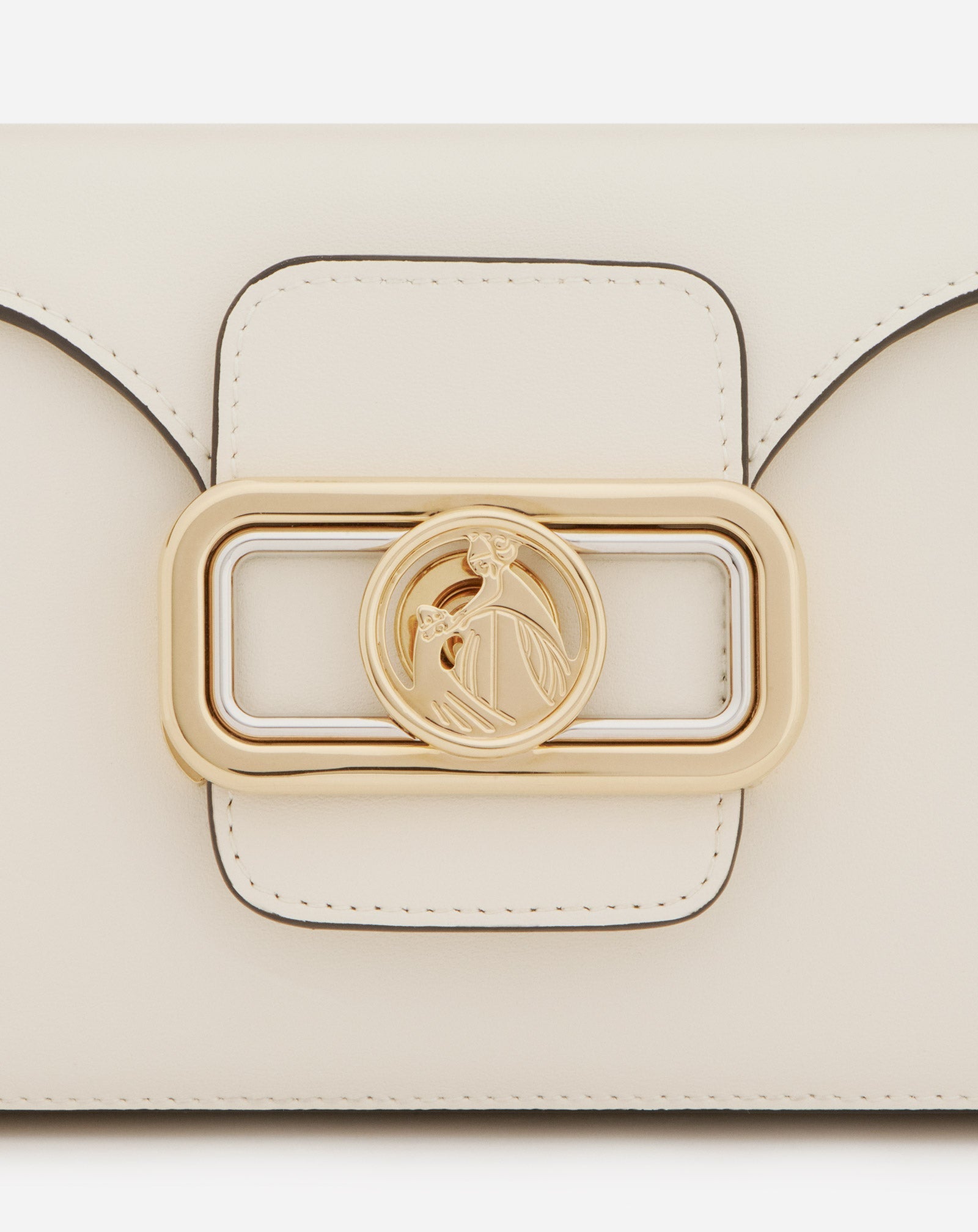 WHITE PENCIL CAT BAG IN SHINY CALFSKIN LEATHER AND RHINESTONES