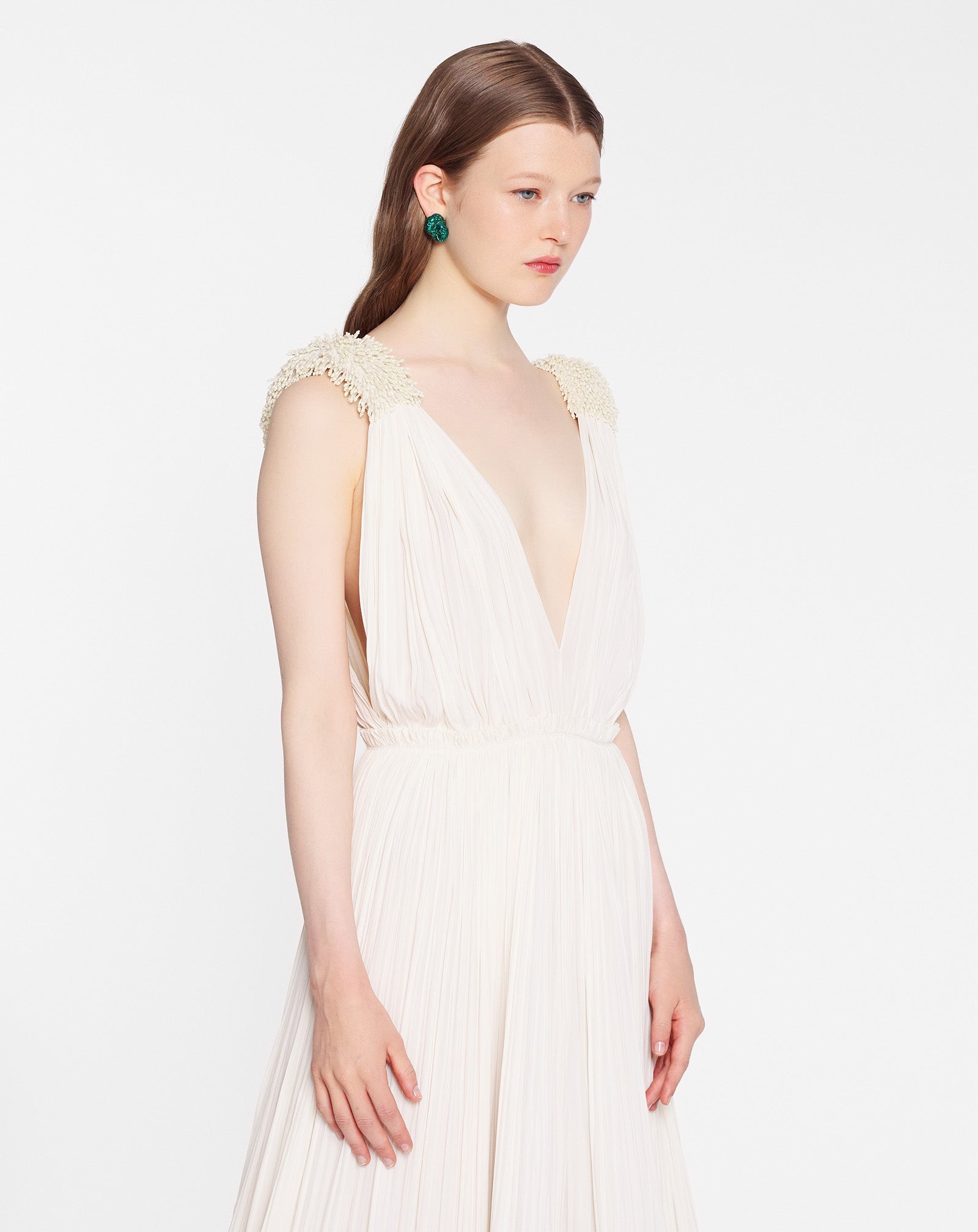 FLOOR LENGTH EVENING GOWN IN CHARMEUSE